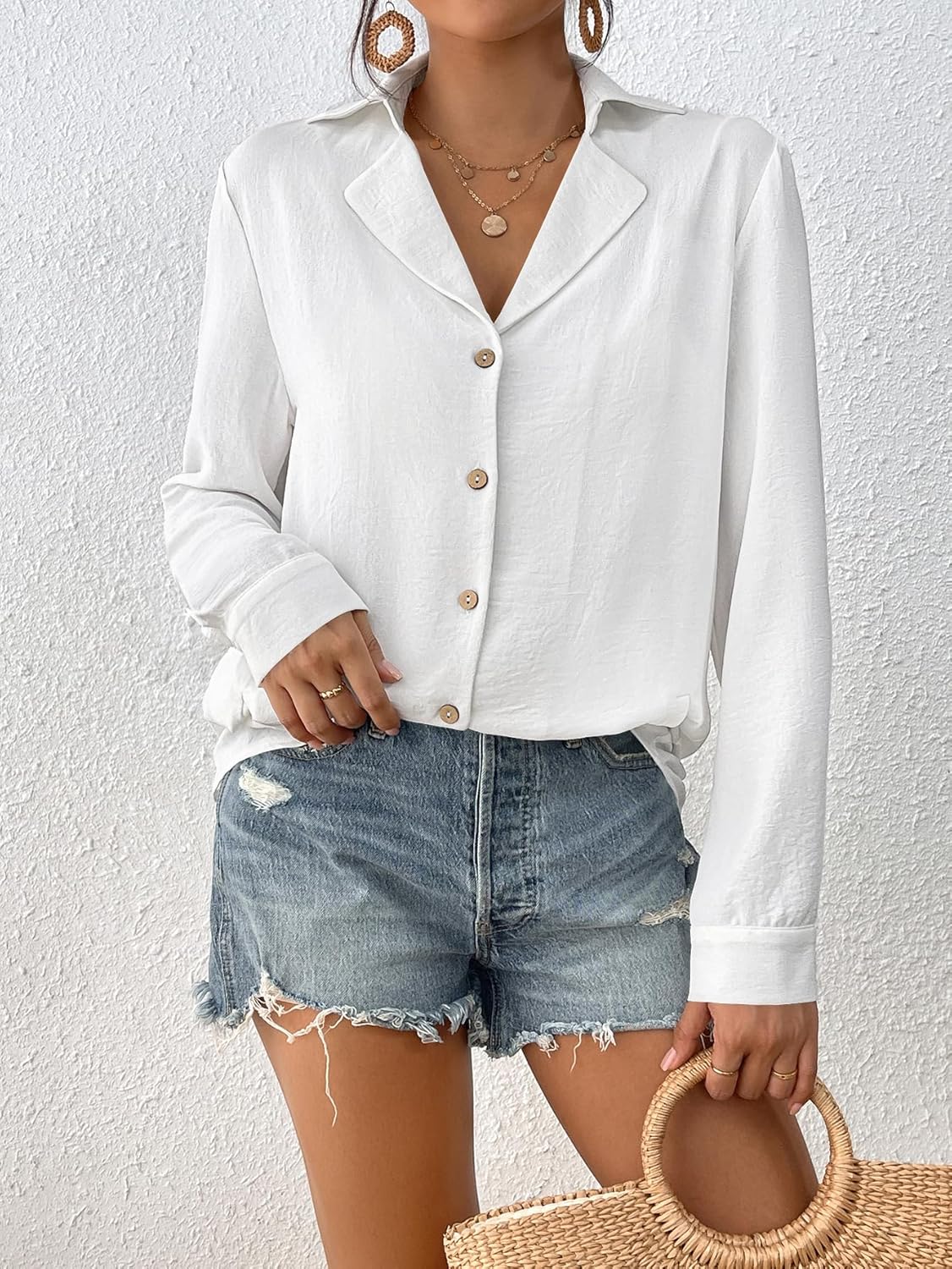 Bsubseach Swimsuit Coverup for Women Long Sleeve Bathing Suit Cover Up Blouse Button Down Shirt Dress Beach Vacation Clothes - Image 5