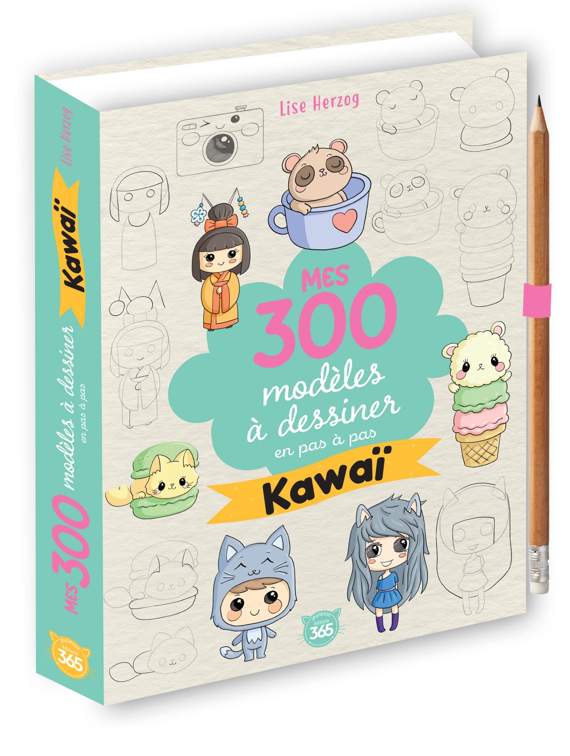 Mes 300 modèles à dessiner en pas à pas Kawaï: Avec 1 crayon de papier