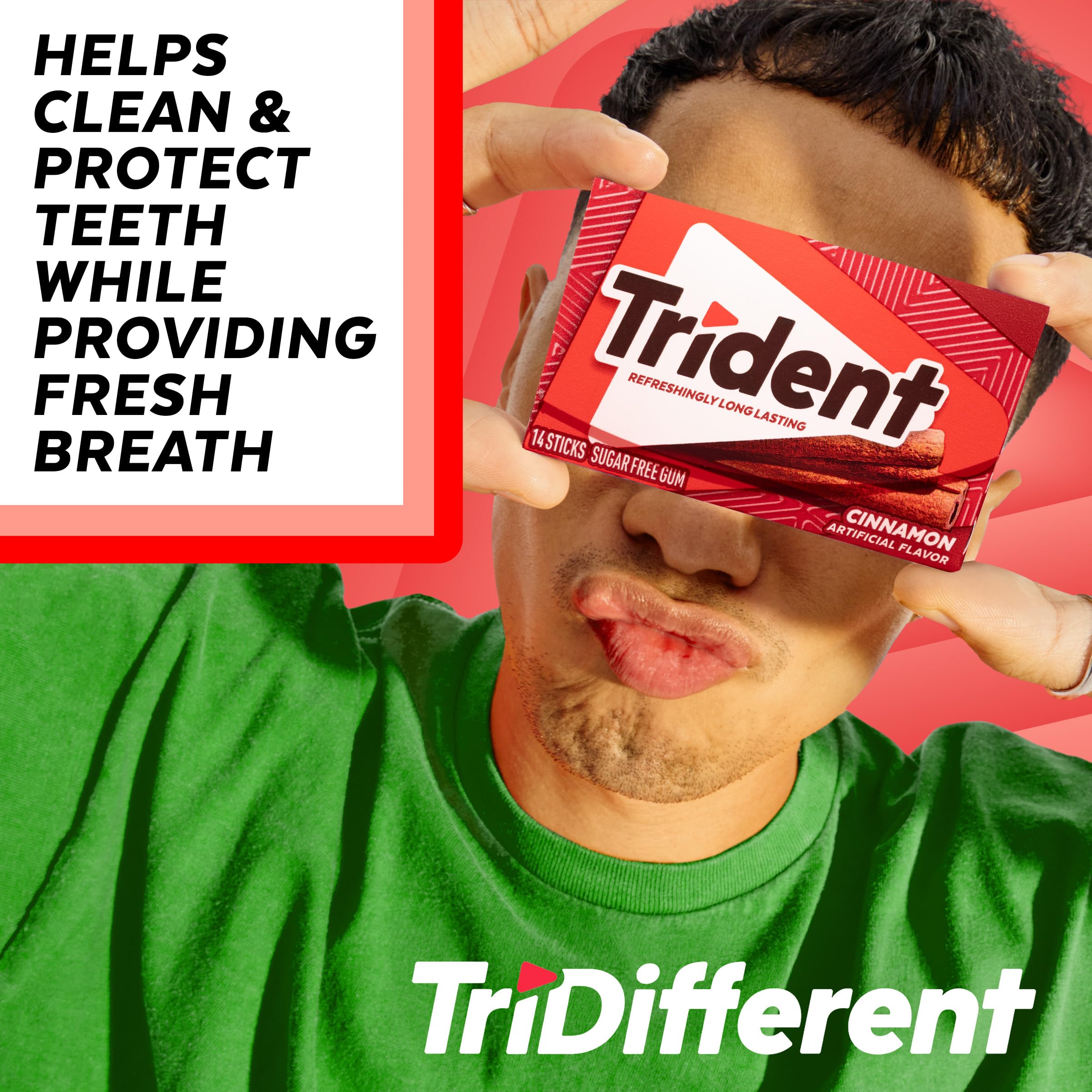 Trident Cinnamon Sugar-Free Chewing Gum 12 Packs of 14 Pieces 168 Total Pieces | Chewing Gum with Xylitol Perfect for Long Lasting Fresh Breath at School Work & Travel product thumbnail 8