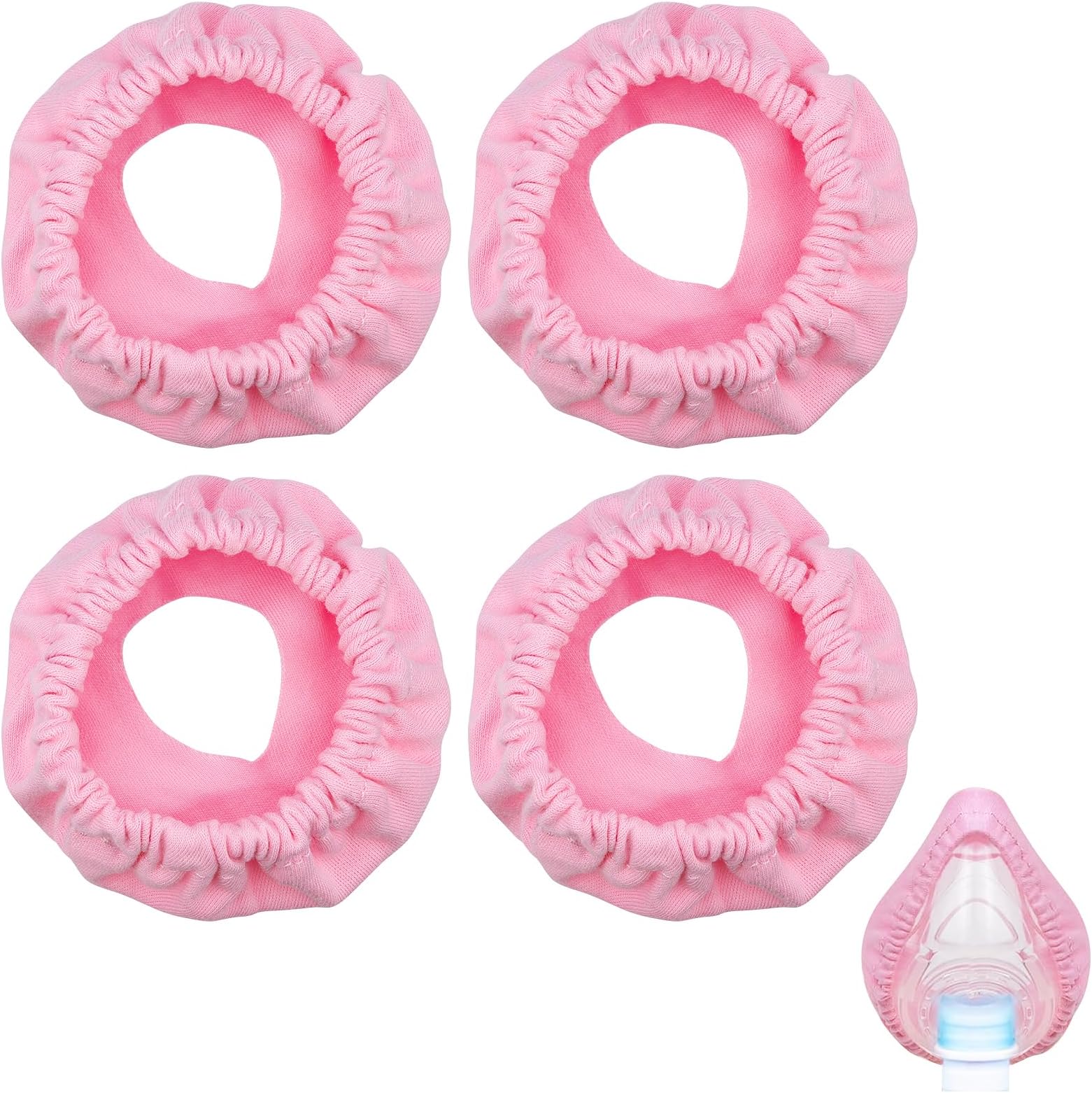Mask Liners for CPAP 4Pcs Soft Elastic Mask Cushion Covers for Most Full Face Masks CPAP Mask Liners (Pink)
