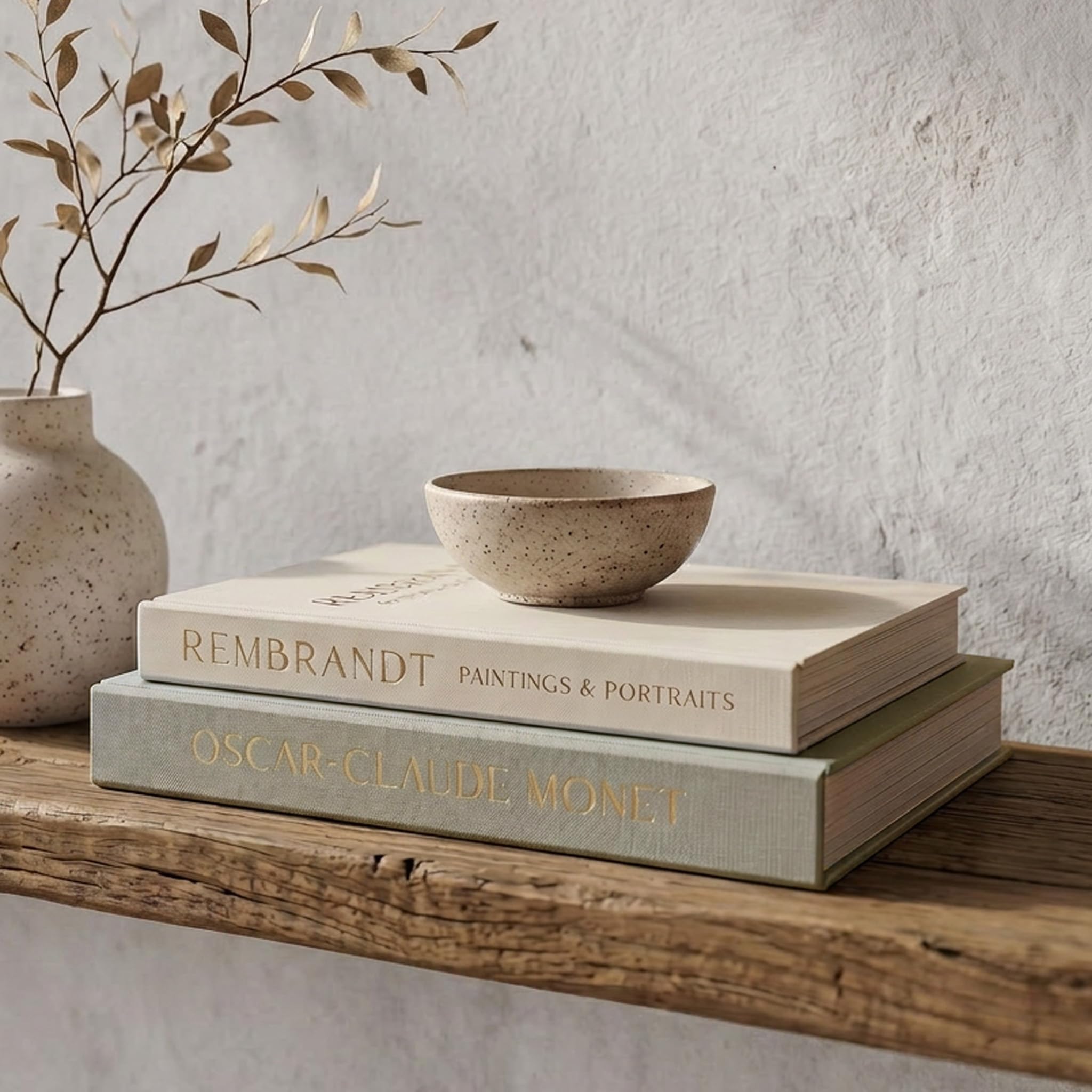 Beautiful Decorative Books - Set of 2 Linen Boxes Enhance Your Coffee Table, Bookshelf or Mantle Decor - Aesthetic Fake/Faux Books for Modern Home Decoration, Photo Storage and as a Keepsake Box