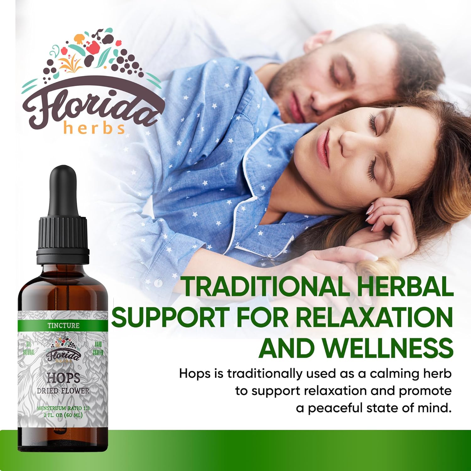 Hops Tincture, Organic Hops Extract Drops (Humulus Lupulus) Dried Flowers - Non-GMO 2 oz - Image 2