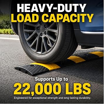 1 Pack 72 Inch Heavy Duty Rubber Speed Bump Hump, Heavy Load Capacity Driveway Parking Lot Safety