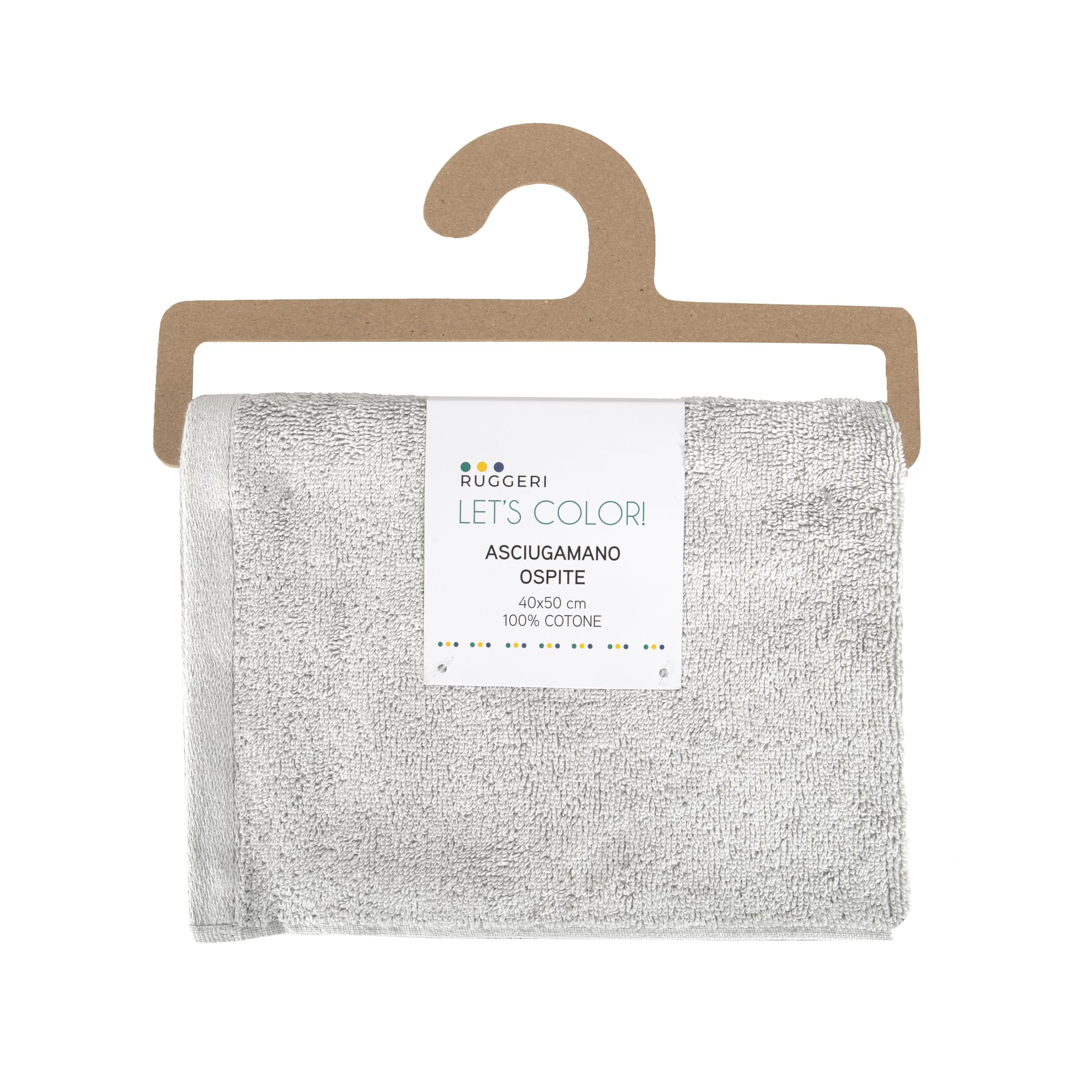 Ruggeri - Set of 4 Guest Towels 40 x 50 cm - 100% Pure Cotton Extra Soft - Let's Color! Collection (White) - Image 4