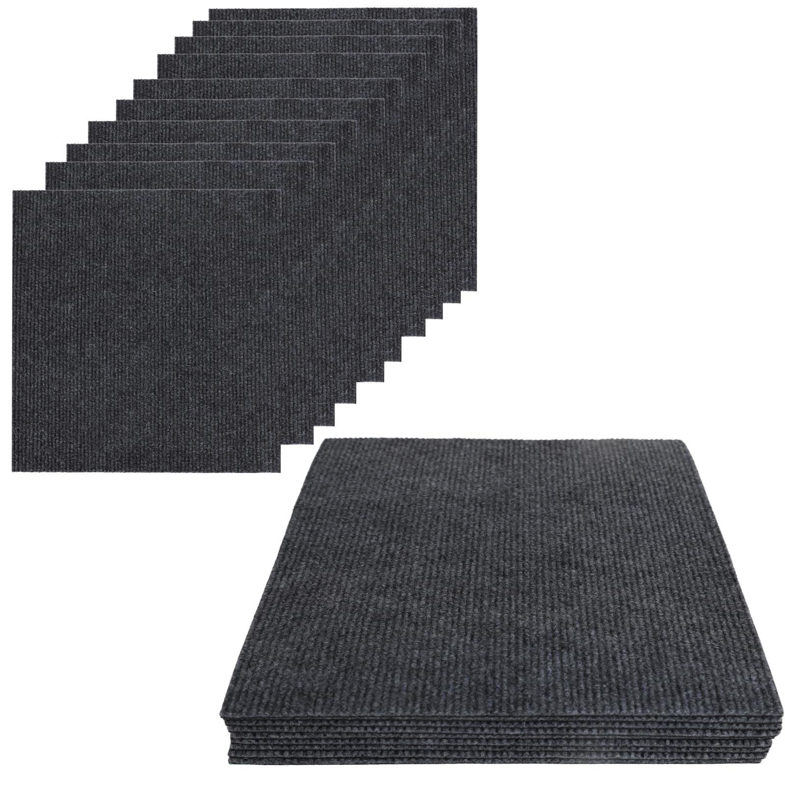 Dalles de moquette autoadhésives 30x30 tapis de sol antidérapant intérieur gris foncé