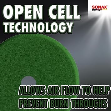SONAX 3 Inch Green Polishing Foam Pad | Dual Action & Rotary Polishers | Medium Cut Foam Pad for Paint Correction, Swirl & Scratch Removal | Durable Professional Car Detailing Pad