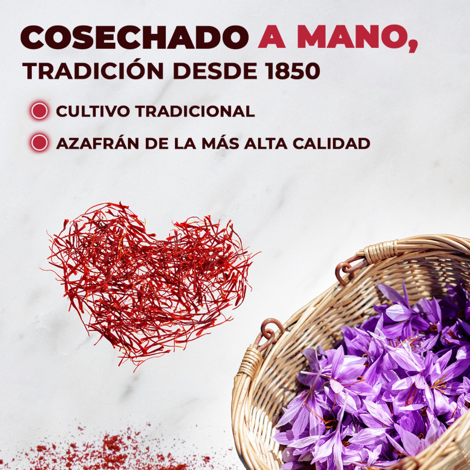 Azafrán molido selecto - Especia natural para paellas - Sin colorantes artificiales - Azafrán Español puro en cápsulas en polvo, caja con 28 monodosis de 0,250 g (7 g).