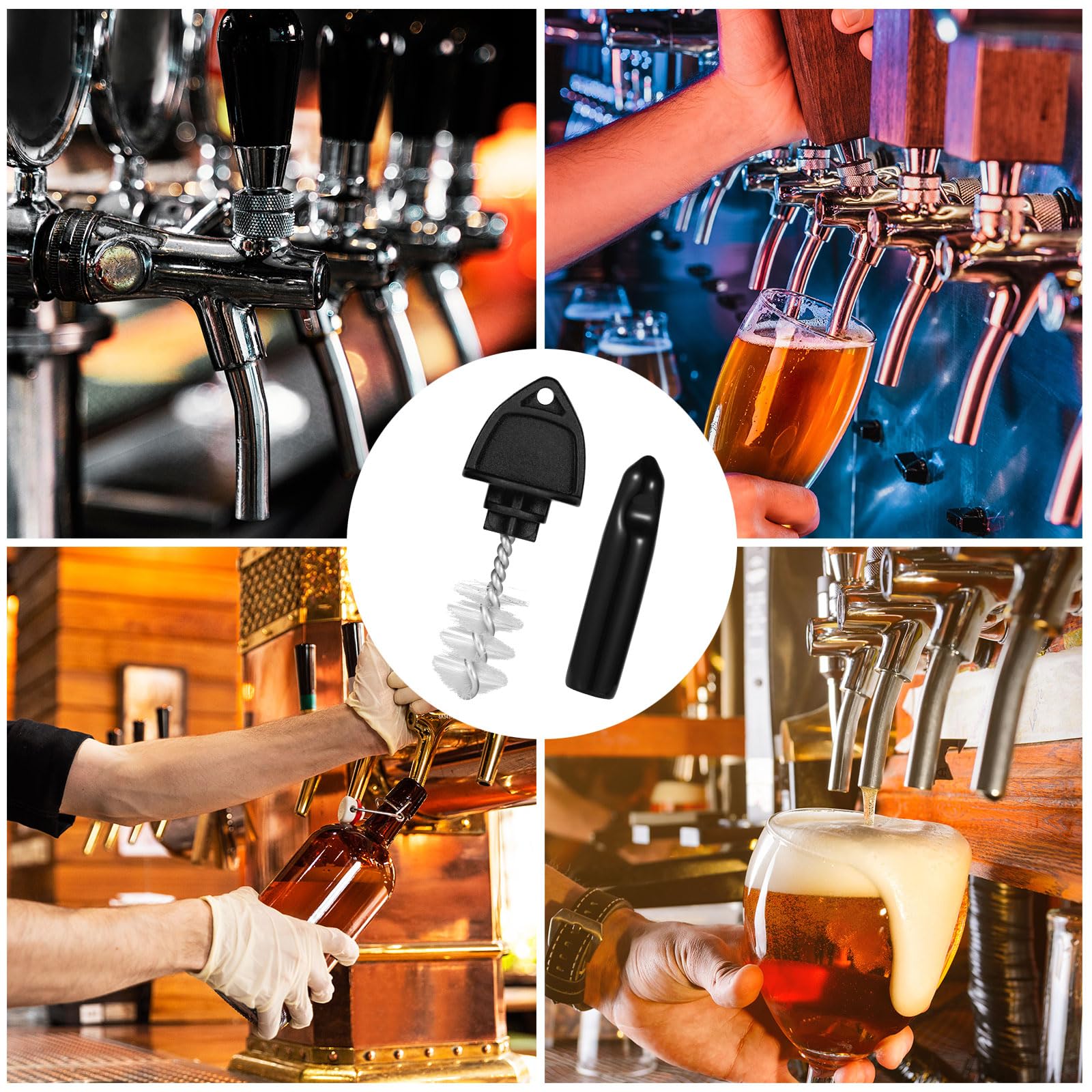 12pz Spazzola per Rubinetti Della Birra e Coperchio per Rubinetto Della Birra, Beer Tap Plug Brush Fusti di Birra Tappi per Rubinetti Plastica Tappi per Ristorante Bar per Feste a Casa