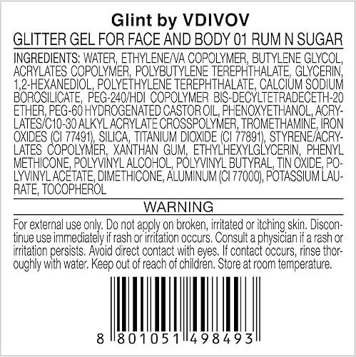 Miniatura 8 de Glint Gel con purpurina para rostro y cuerpo (humor fatal, 0.1 onzas), maquillaje multiusos para ojos, mejillas, cuerpo y cabello. Pigmento rico,