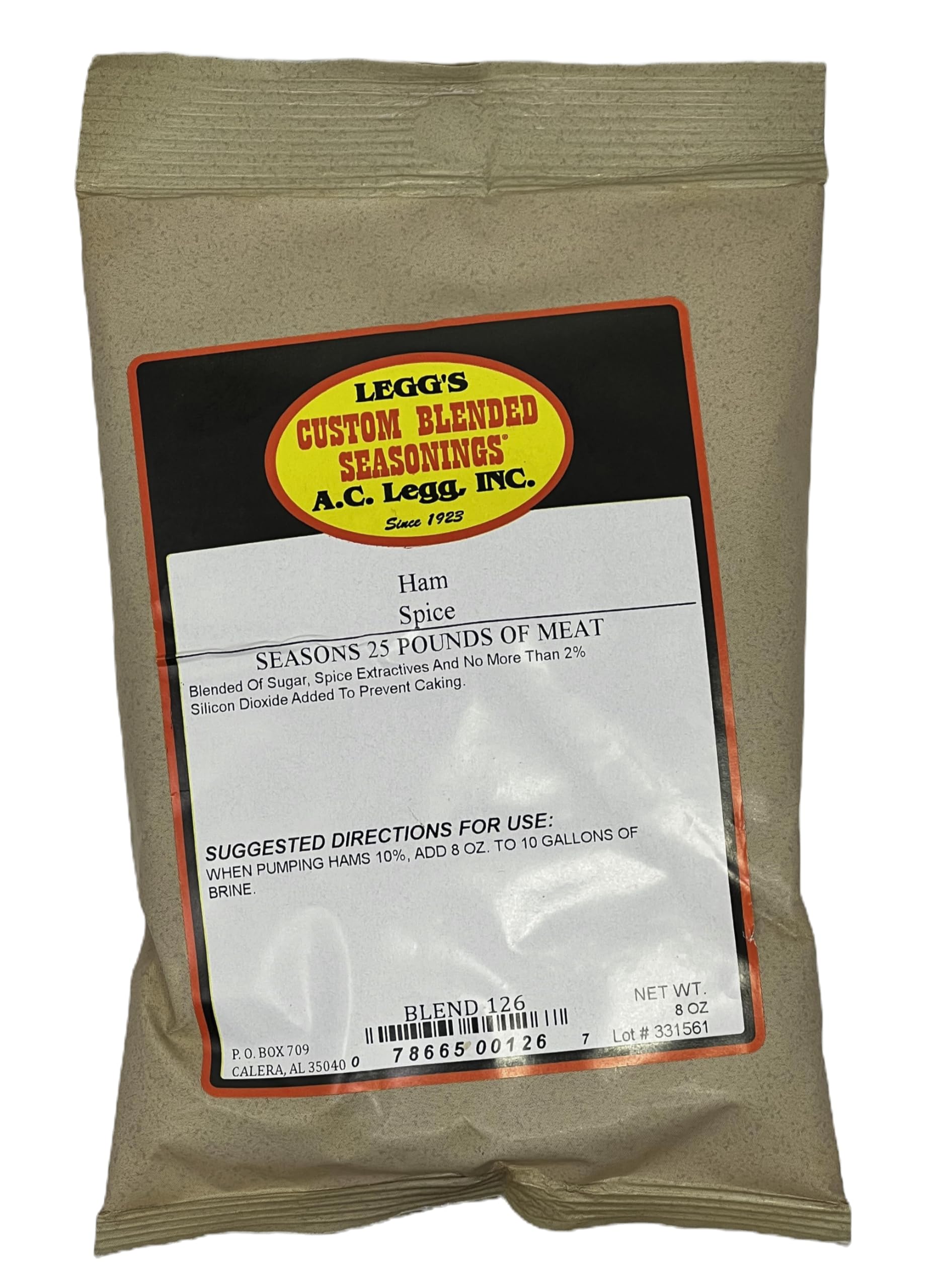 AC Legg's Ham Spice 8 oz - Blend 126 - Brine Seasoning for Ham and Turkey
