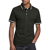 JACK & JONES Jjepaulos Polo Ss Noos Maglietta, Forest Night/Detail:play 1/Slim Fit