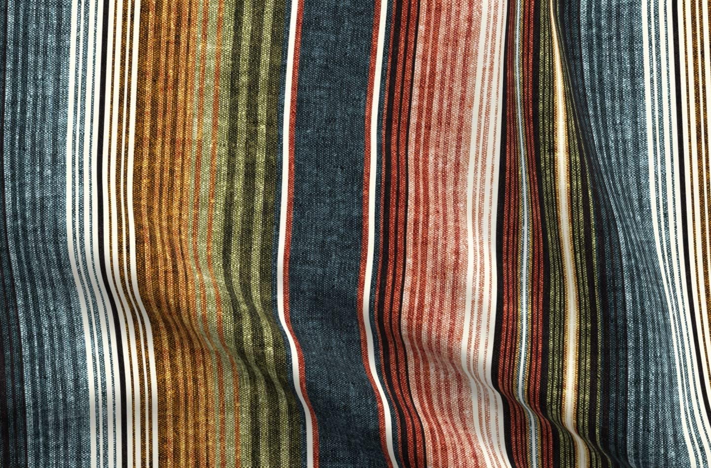 Spoonflower Fabric - Southwest Stripes Earth Boho Colors Mexican Printed on Petal Signature Cotton Fabric Fat Quarter - Sewing Quilting Apparel Crafts Decor