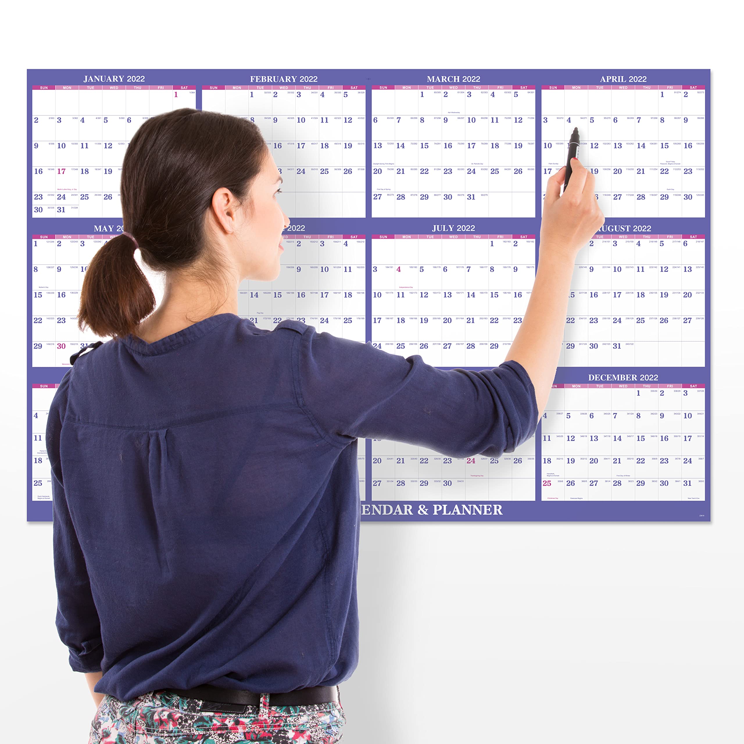 Buy 2022 Yearly Wall Calendar 2022 Wall Calendar with Julian Date