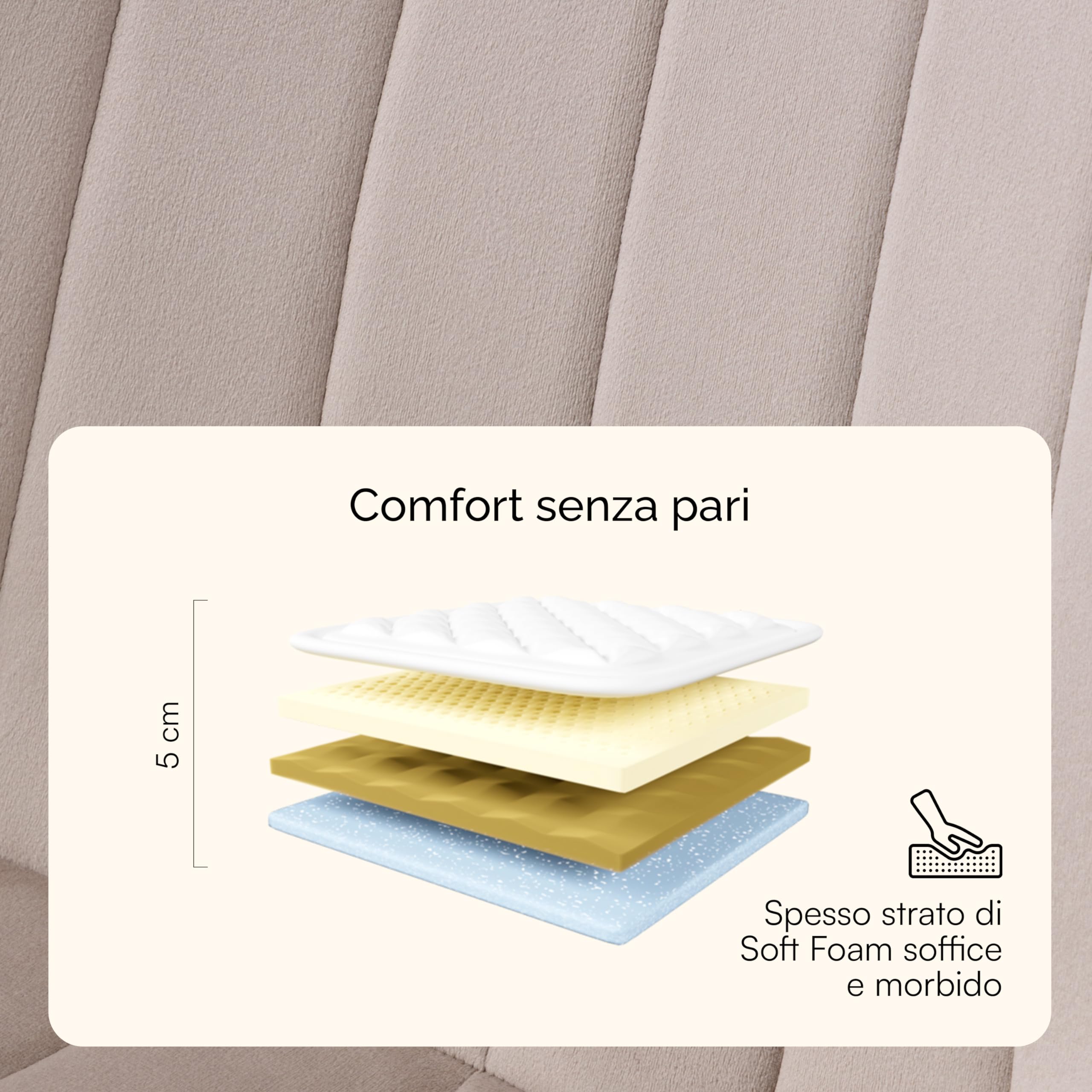 Baroni Home Juego de 4 sillas Modernas con Revestimiento de Terciopelo y Patas de Acero Negro, para salón, Dormitorio, Comedor, 53 x 86 x 44 cm, Beige