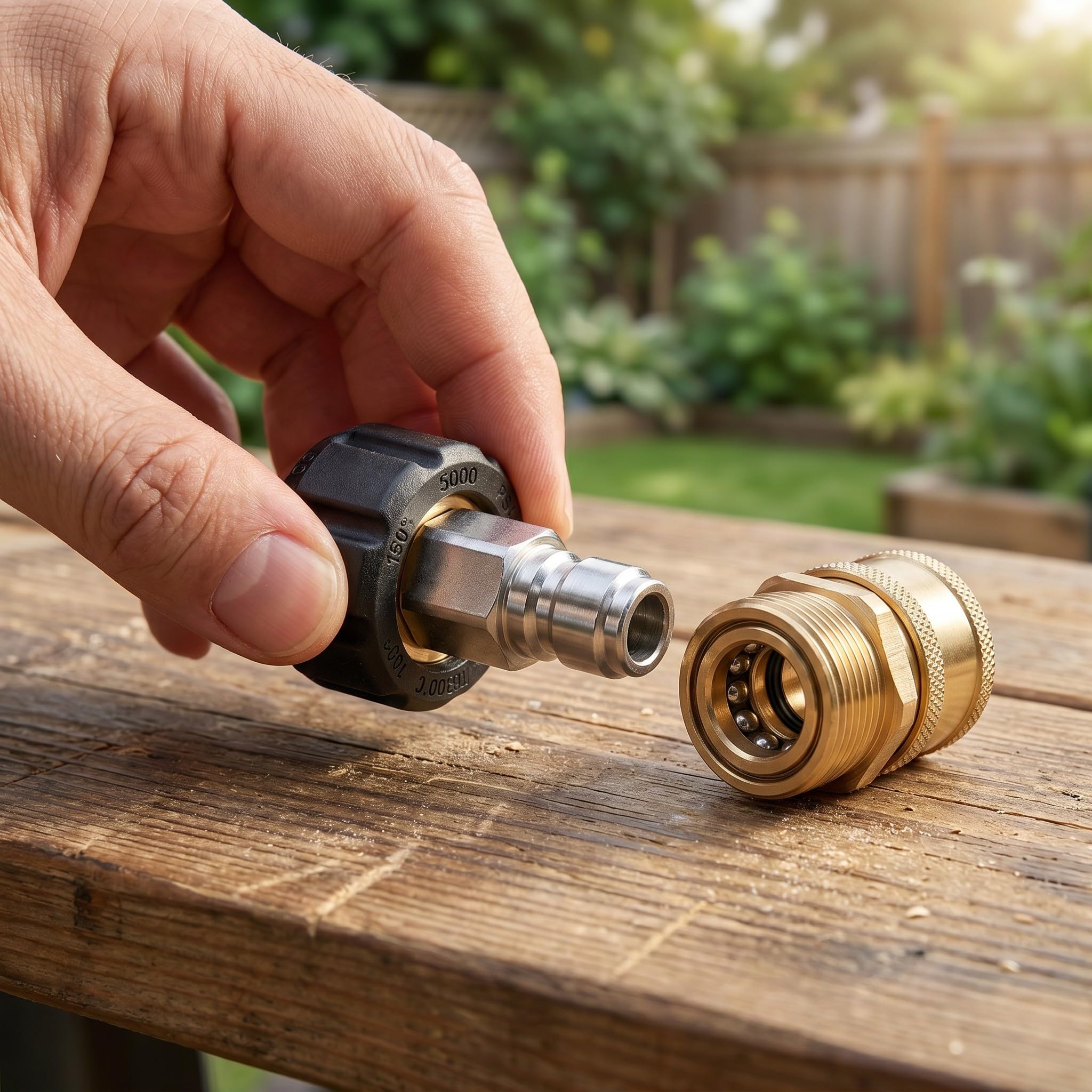 Lurrose Kit di 4 adattatori per idropulitrice - Raccordi a connessione Rapida M22-14mm - Giunto Girevole per Tubo Flessibile da 3/8" - Connettore con Filettatura Maschio per Tubo Flessibile