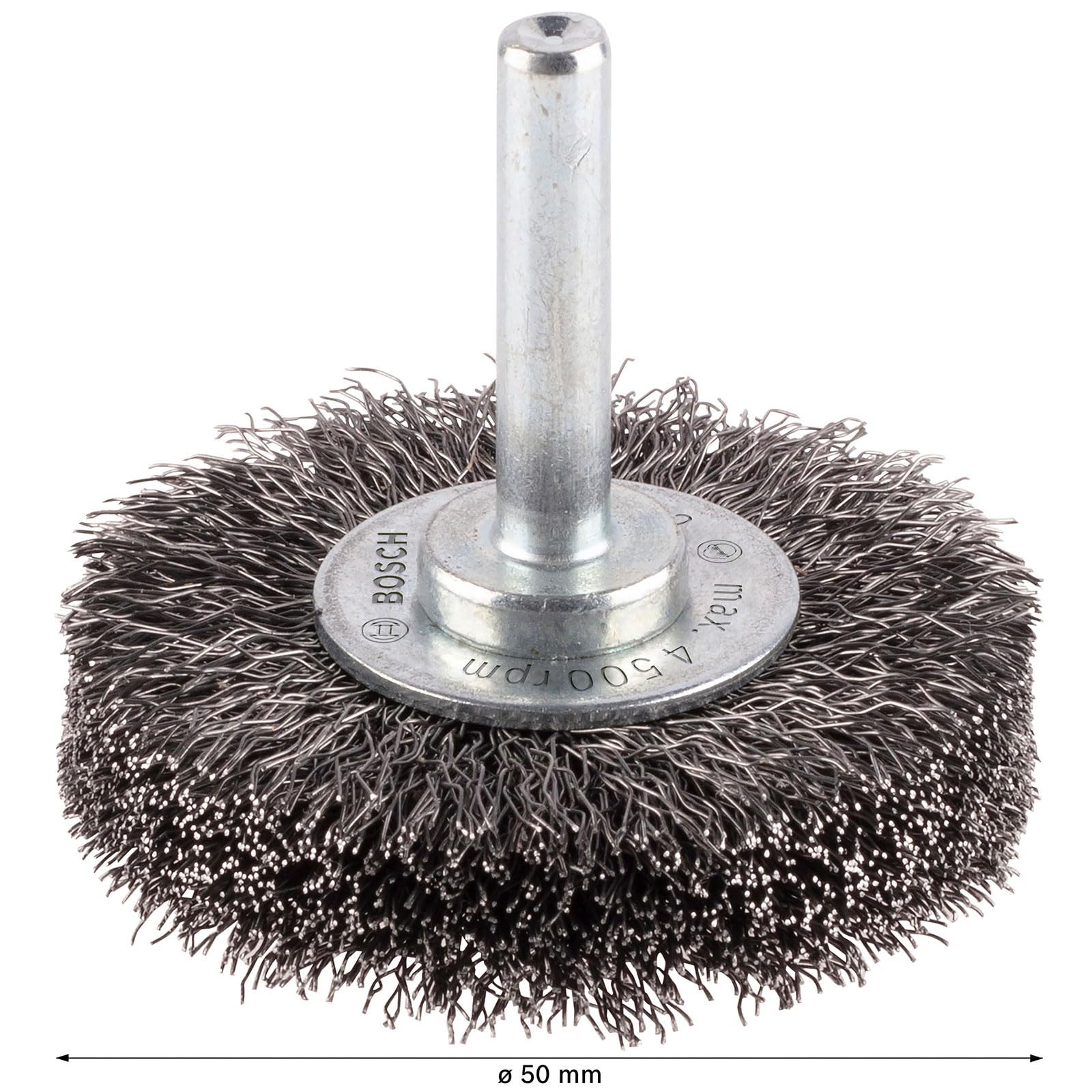 Bosch 1x Spazzola a disco PRO Metal Clean a filo ondulato per trapani avvitatori a rotazione e a percussione, codolo cilindrico (Ø 50 mm, Professional Accessorio Trapano)