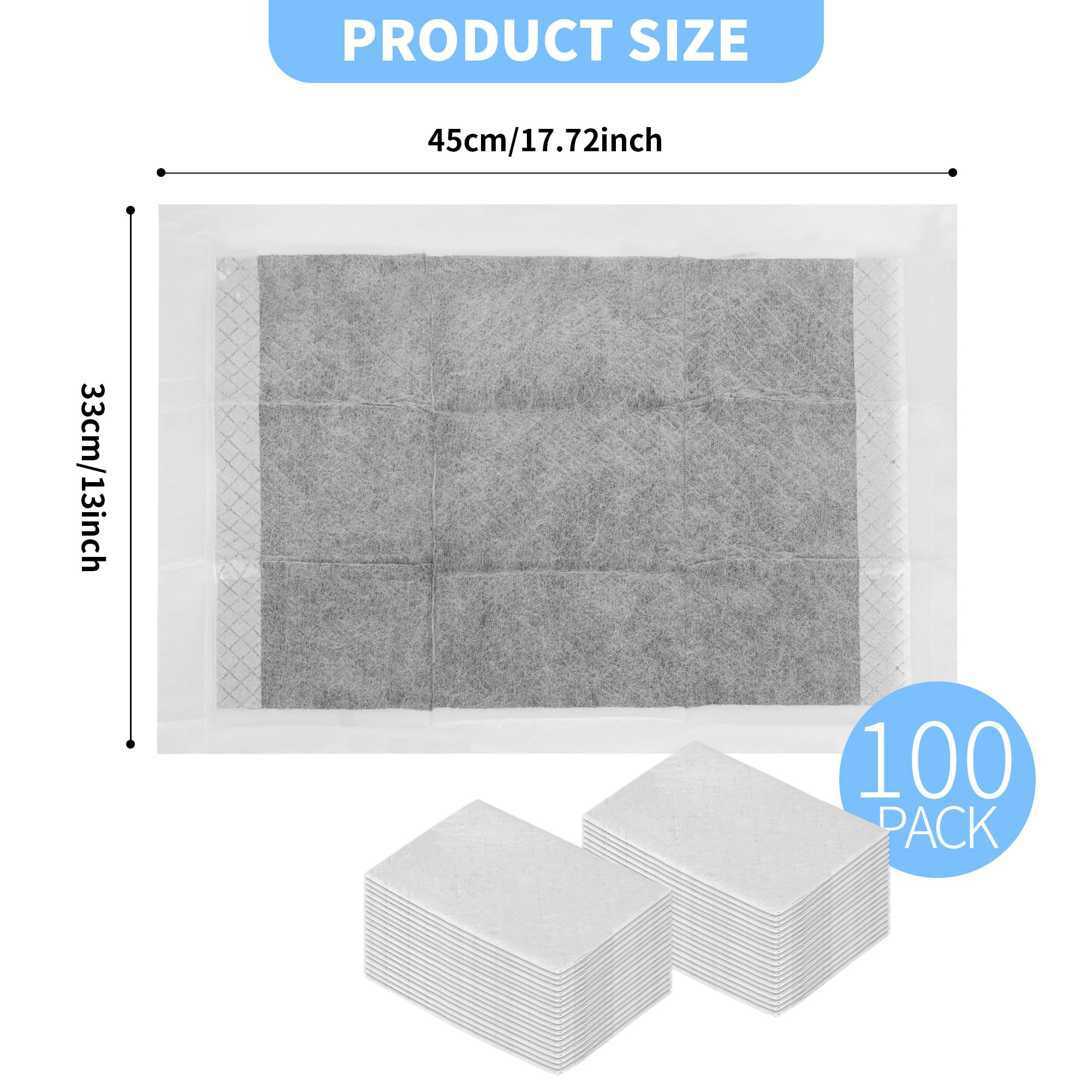 AZKEEGREY 100 Pcs Guinea Pig Pee Pads Disposable Guinea Pig Cage Liner Absorbent Waterproof Pee Pads for Rabbit Hamster Ferret Hedgehog Cats Chinchilla and Other Small Animals - Image 2
