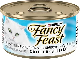 Fancy Feast Grilled Ocean Whitefish and Tuna Wet Cat Food, 85 g, 24 pack - 2.04 kg, canned cat food