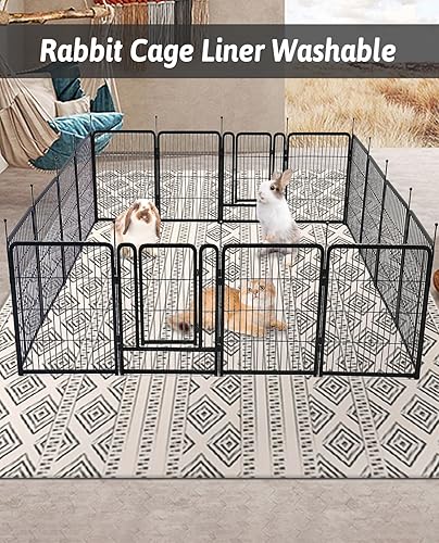 Vista 27 de BNOSDM Alfombra grande lavable de 79 x 55 pulgadas para conejos, almohadilla antideslizante grande para conejos, cojín reutilizable de conejo