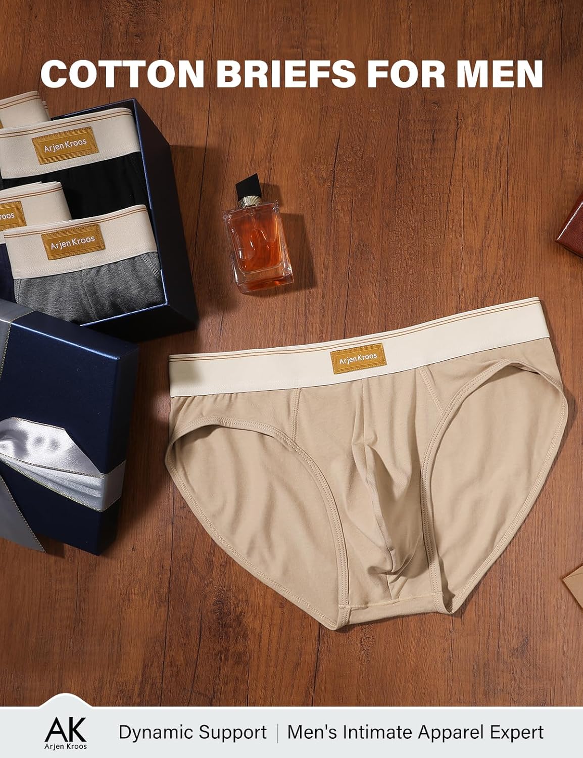 Arjen Kroos Men's Cotton Briefs Low Rise Breathable Pouch Underwear Underpants 3 Pack - Image 6