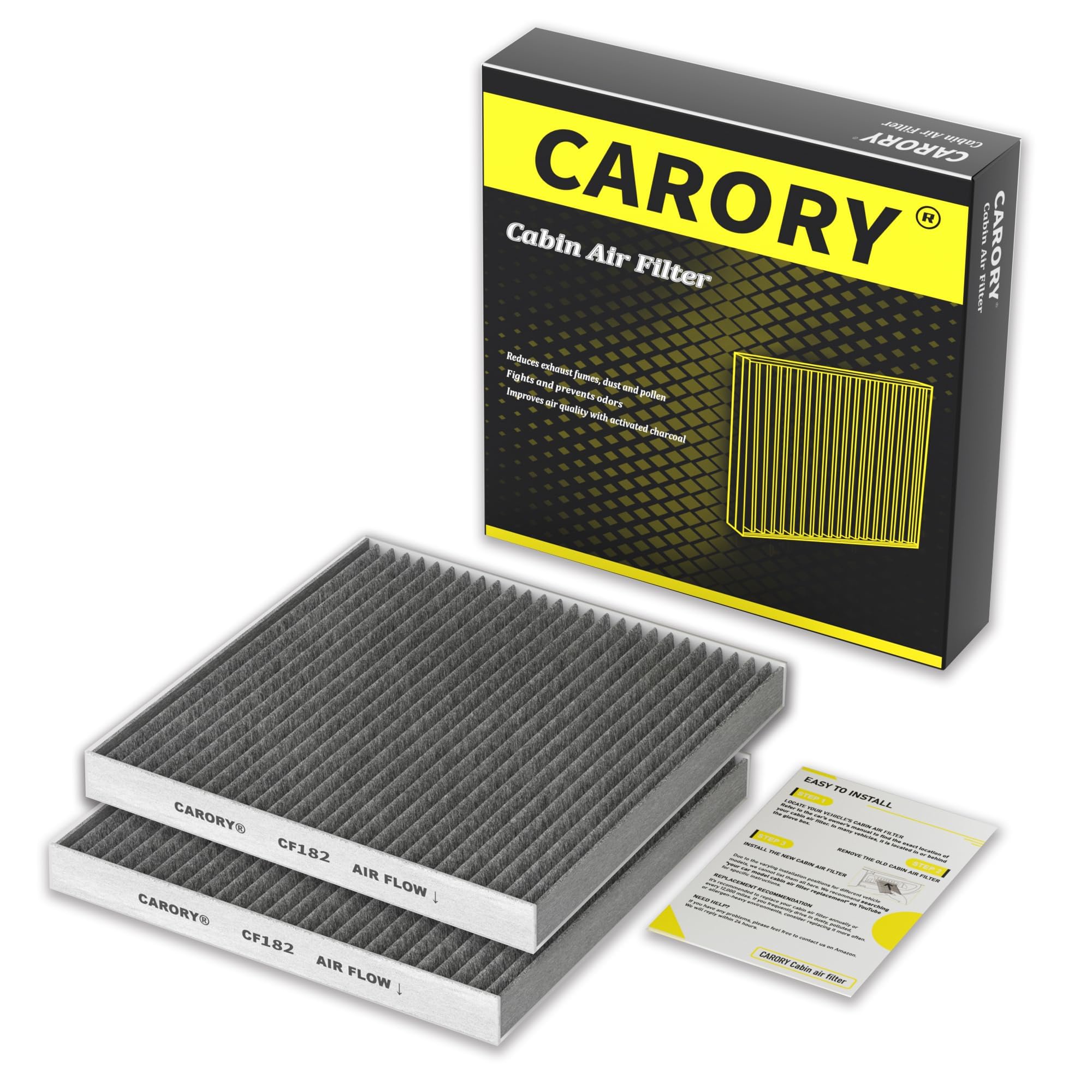 2 Pack Cabin Air Filter w/Activated Carbon for Honda 2017–2025 CR-V, 2016–2025 Civic, 2009–2020 Fit, 2016–2025 HR-V, 2018–2025 Odyssey, 2010–2022