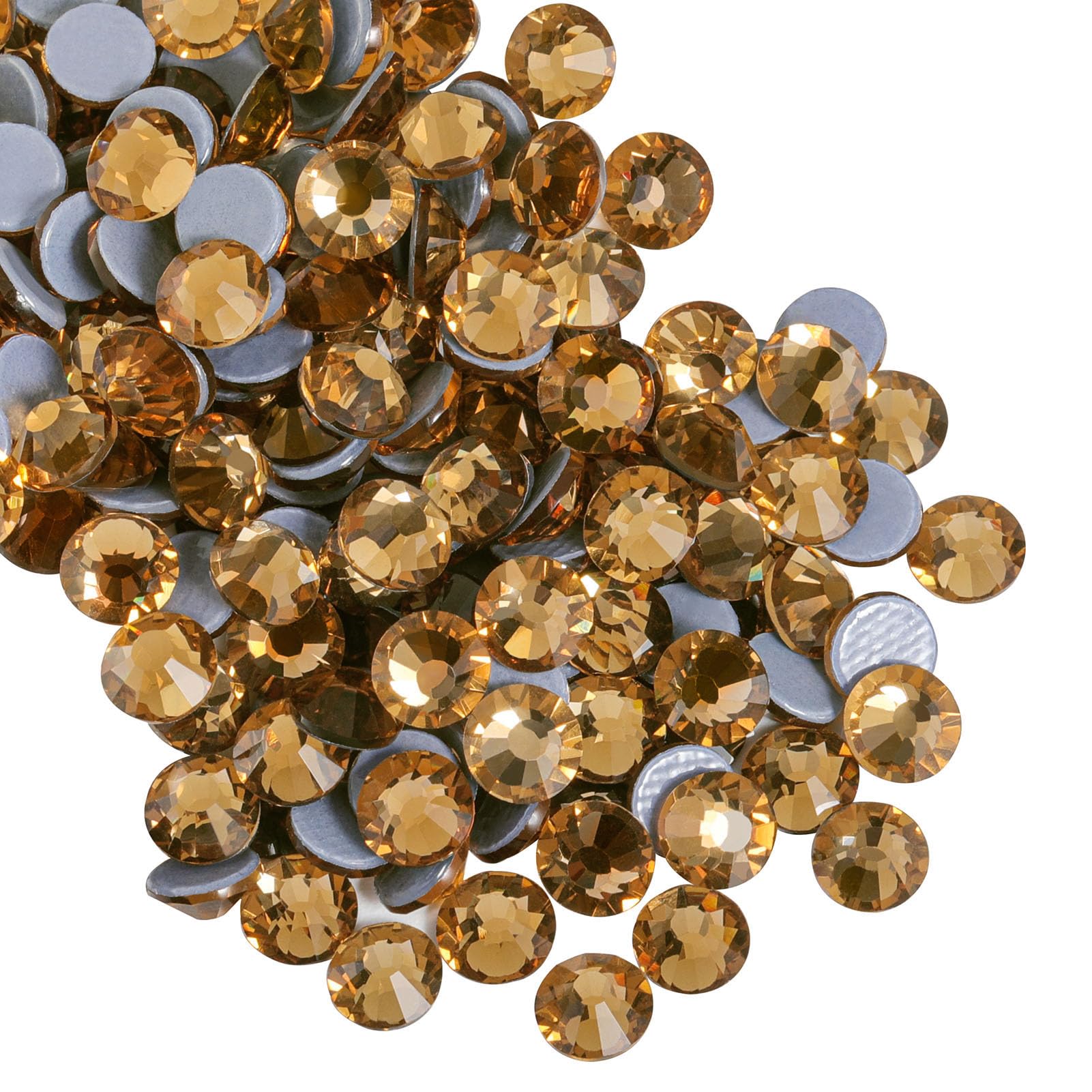 Beadsland Hotfix Rhinestones,288pcs Crystal Rhinestones for Crafts Clothes DIY Decoration, Light Colorado Topaz,SS34,7.0-7.3mm