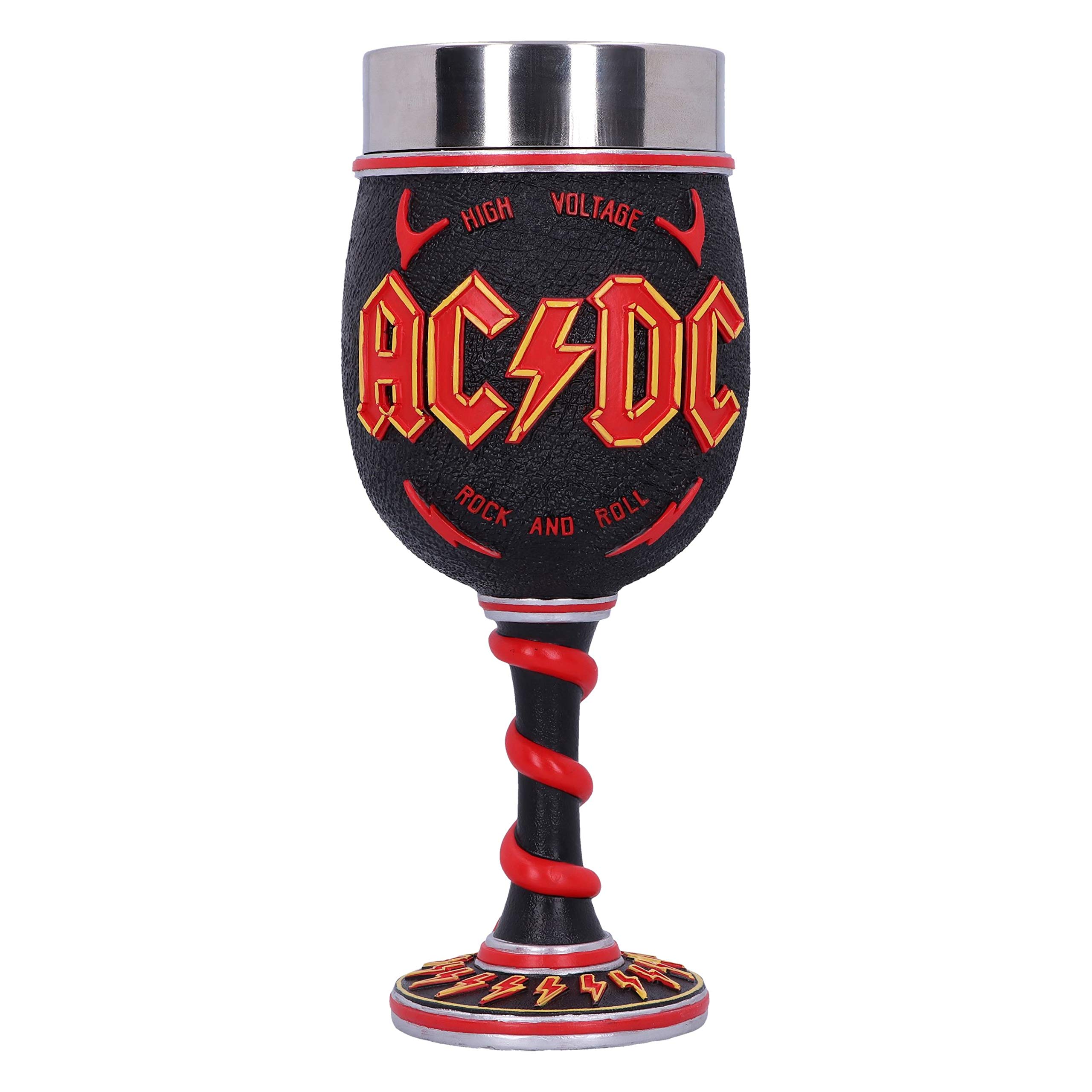 Nemesis Now AC/DC Hochspannungs Rock and Roll Kelch Beleuchtung Hörner Weinglas, Schwarz