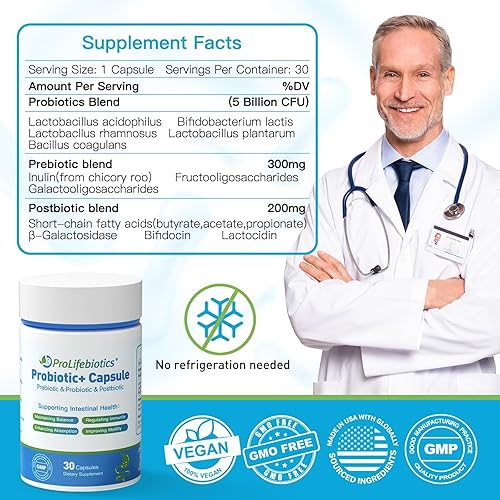 Miniatura 2 de Probióticos 3 en 1 para la salud intestinal y digestiva, apoyo inmunológico, suplementos que apoyan el estreñimiento ocasional, diarrea, gases,