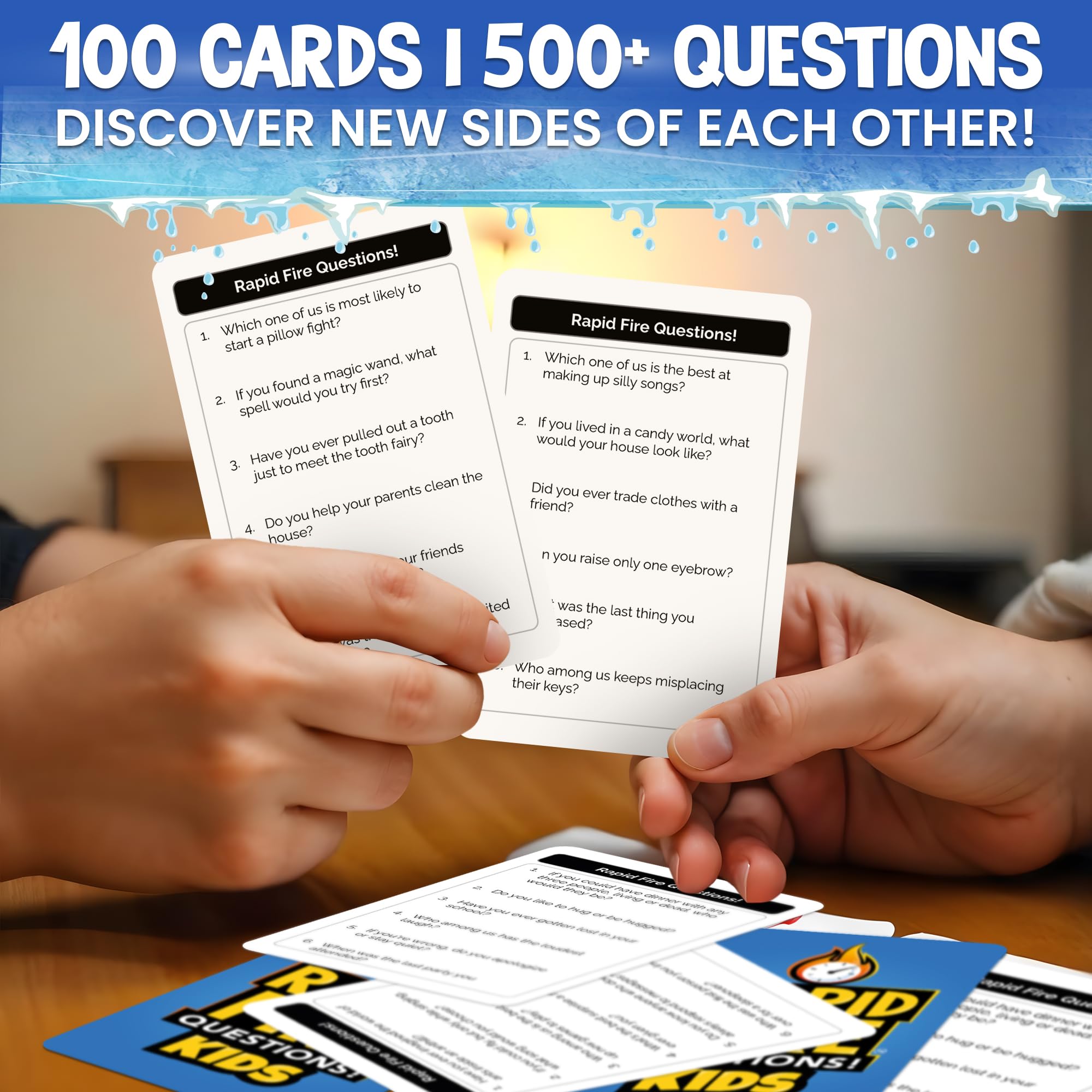 QUOKKA Kids Conversation Cards Game, Break the Ice Game for Kids and Families, Icebreaker Cards with 500+ Questions - Image 2