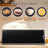 Vista 7 de Warming Mat for Food (Extra Long 40"x12"), Electric Warming Trays for Buffets Party & Daily Use with Golden Edges, Temperature Adjustable & Full