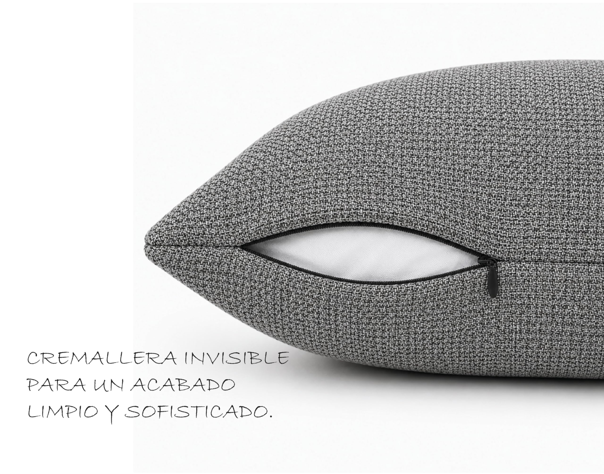 Cojines para Sofa con Relleno de Fibra de Alta Densidad Gris Jaspeada 45 x 45 cm