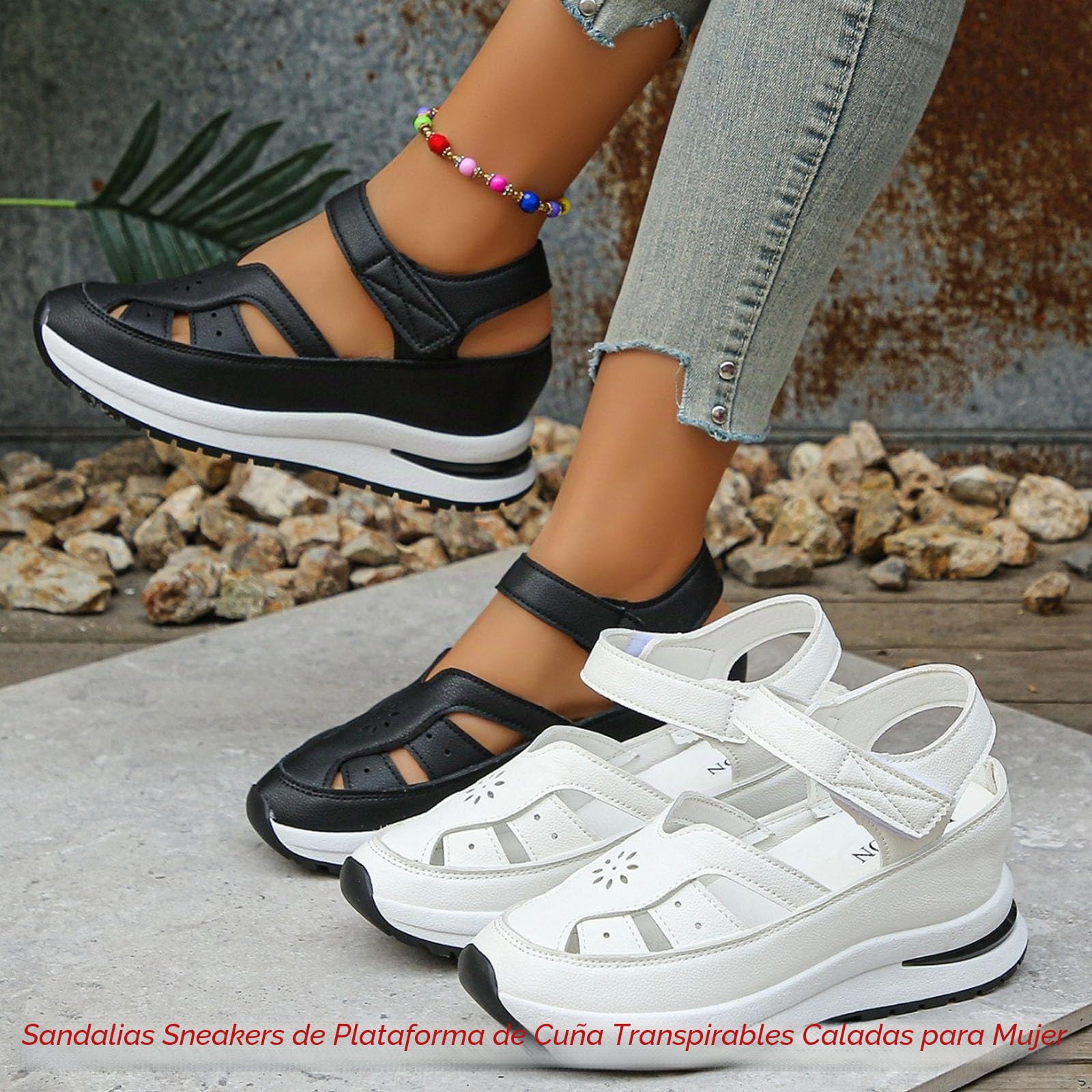 Zapatos ortopédicos para mujer 2026 de verano, plataforma cómoda, hueca, transpirable, zapatos de cuña con puntera cerrada, sandalias deportivas anchas con correa al tobillo, zapatos de vestir para la