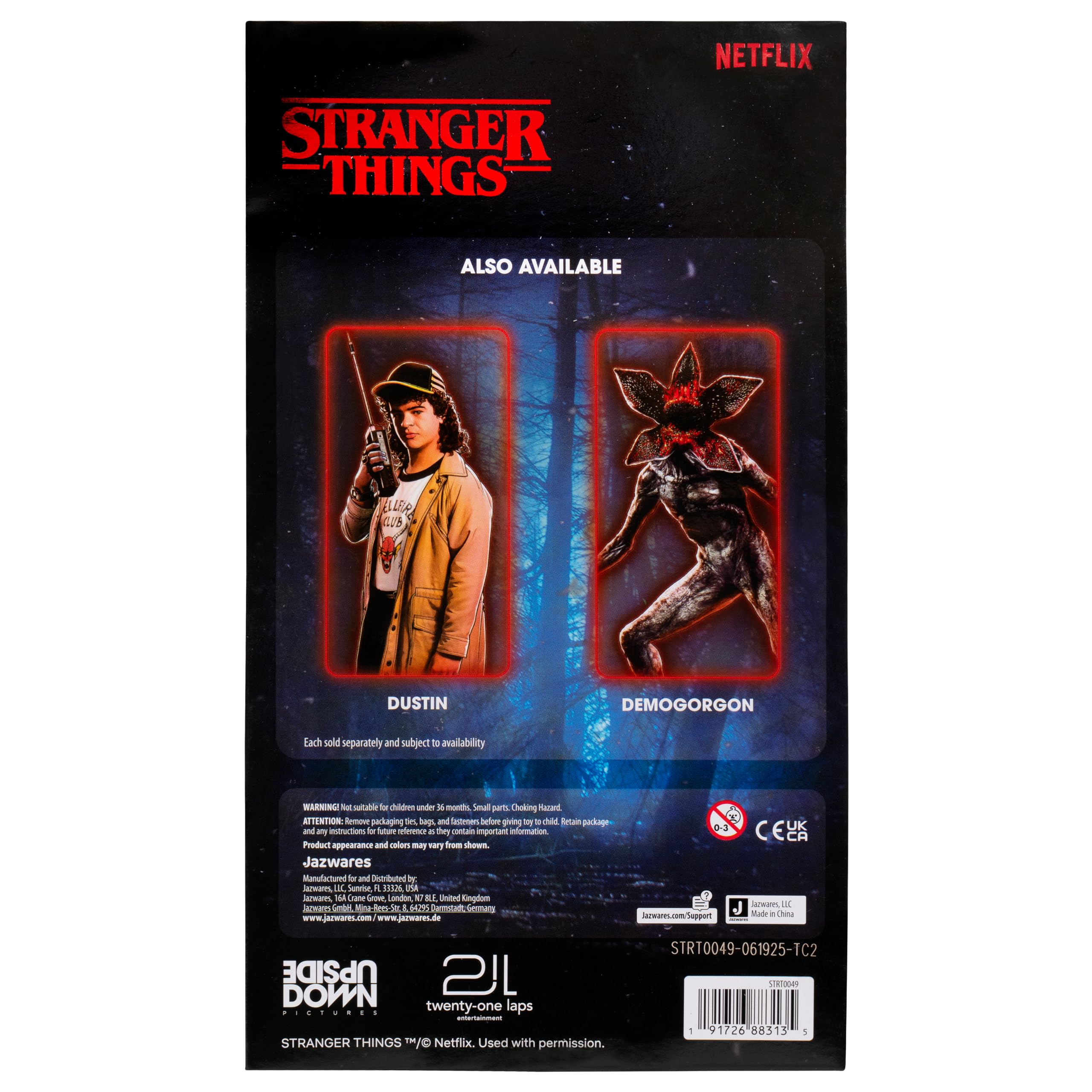 Jazwares Figurine de Collection Monde à l’Envers Eleven Stranger Things – Figurine hautement détaillée de 15 cm avec Jolie Tenue en Tissu Souple et Accessoires Uniques
