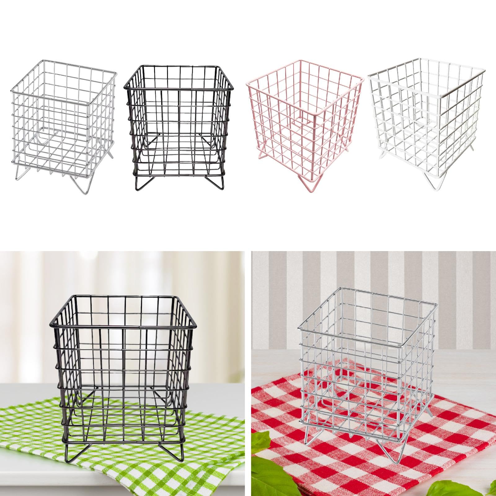 BNF® Iron Storage Basket Desk Organizer for Bathroom Office Supplies Vanity Table Silver|Home & Garden |Household Supplies & Cleaning|Home Organization|Storage Boxes 2