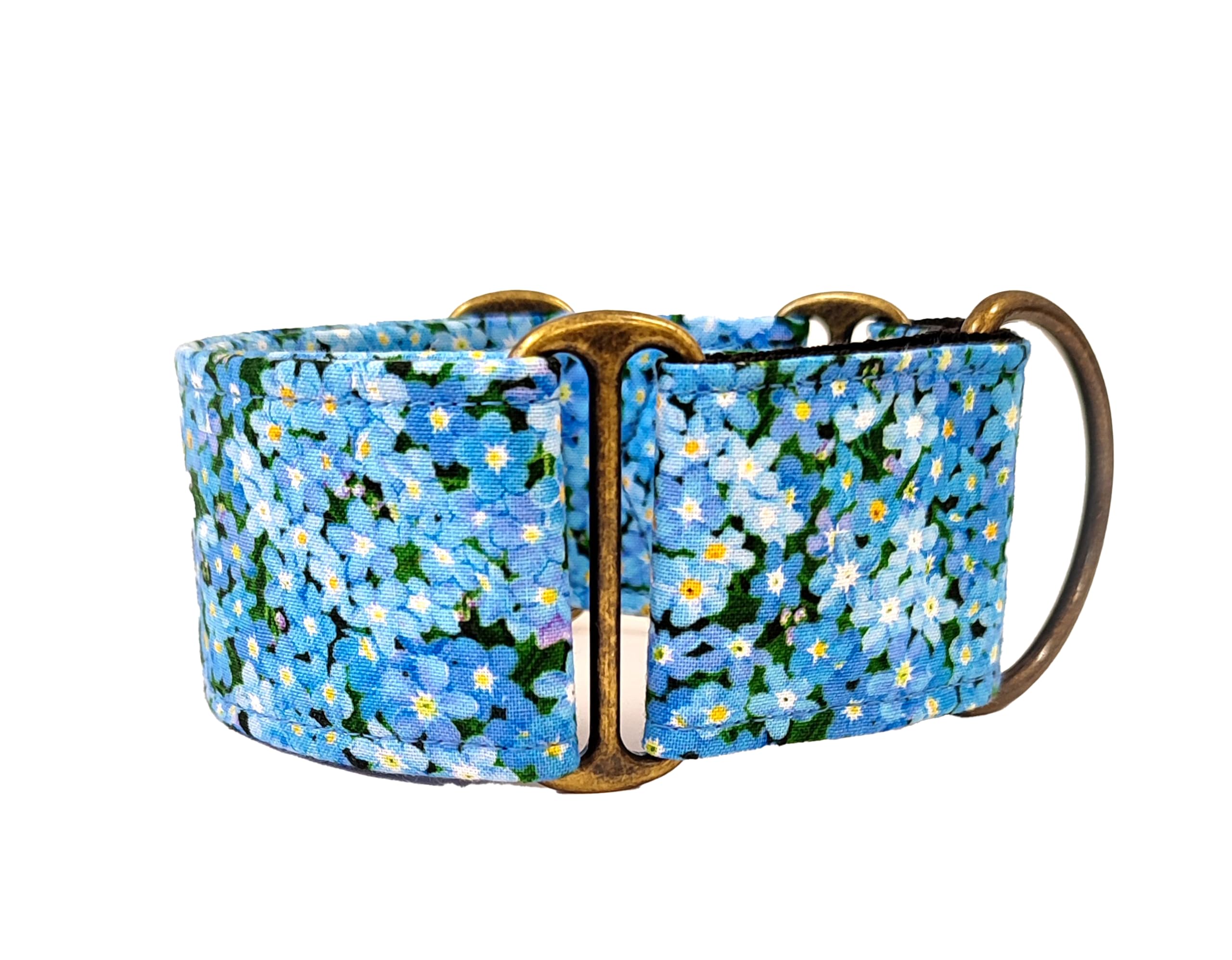 Collar Martingale Para Perro: Tiny Blue Flowers, Hecho a Mano en España por Wakakán