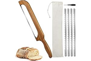 Wooden Sourdough Bread Knife with 3 Replacement Blades