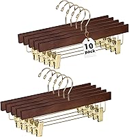 Vista 14 de Quality Hangers Perchas de madera para pantalones, paquete de 20 ganchos giratorios para ropa, falda de madera de loto, pantalones, pantalones