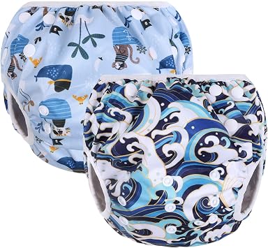 Vicloon Vicloon Lot de 2 Couches de Bain Lavables et Ajustables
