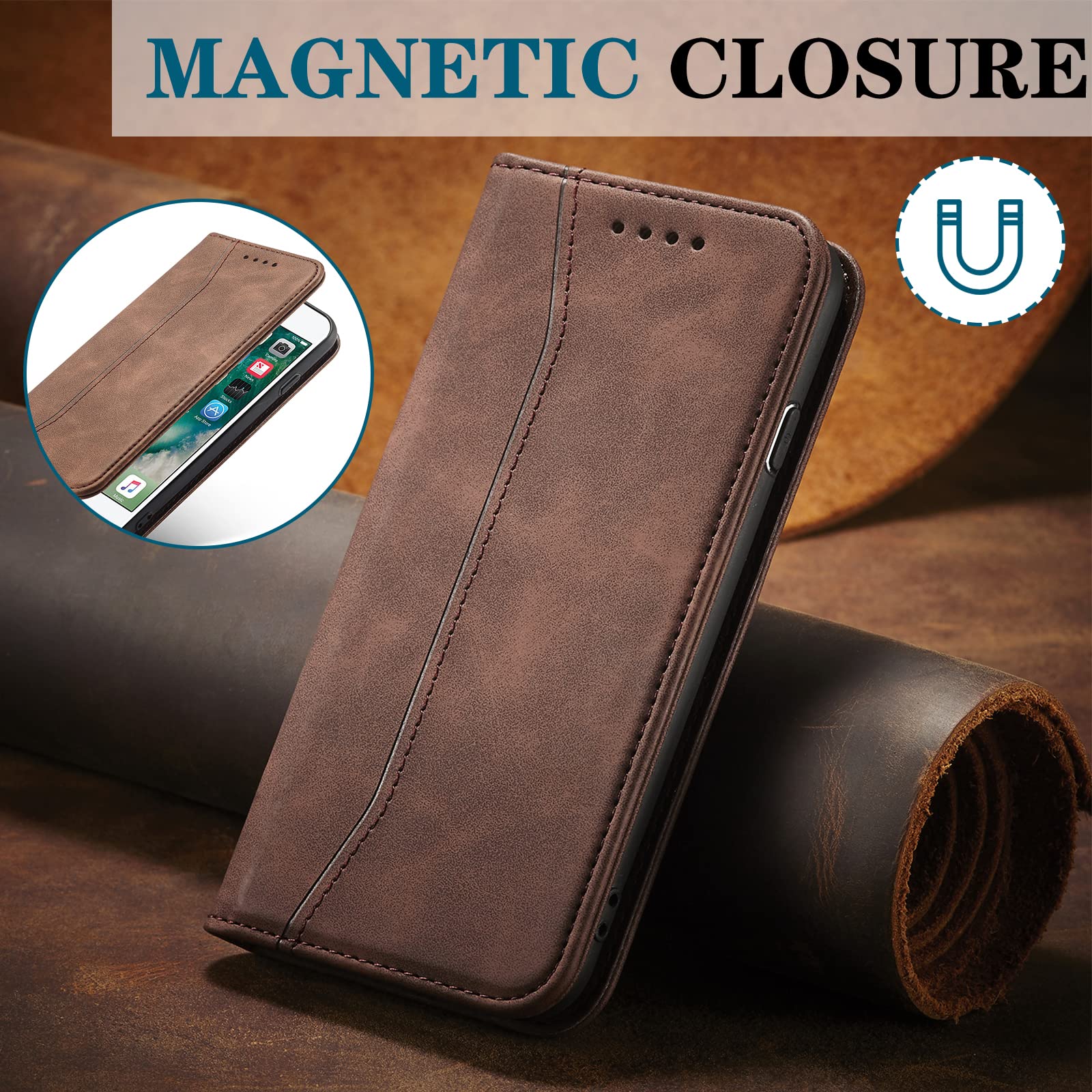 SEAHAI Cover per HONOR X8d, Ultra Sottile Custodia Premium PU Pelle Portafoglio Kickstand Slot per Schede [RFID Blocking] TPU Antiurto Flip Cover Libro - porpora