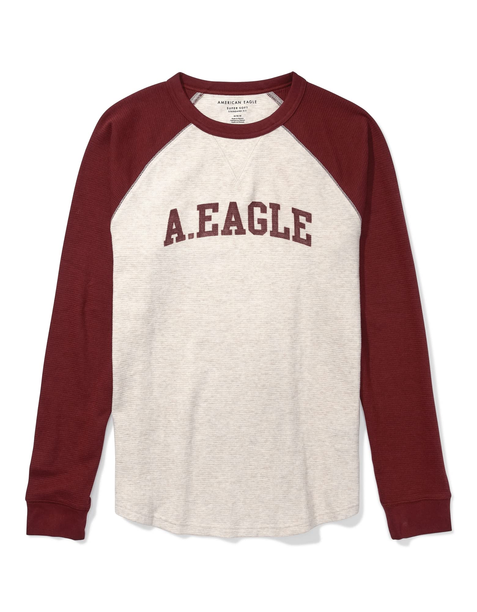 American EagleMen 129532246_AMEC608 Super Soft Long-Sleeve Thermal Raglan T-Shirt