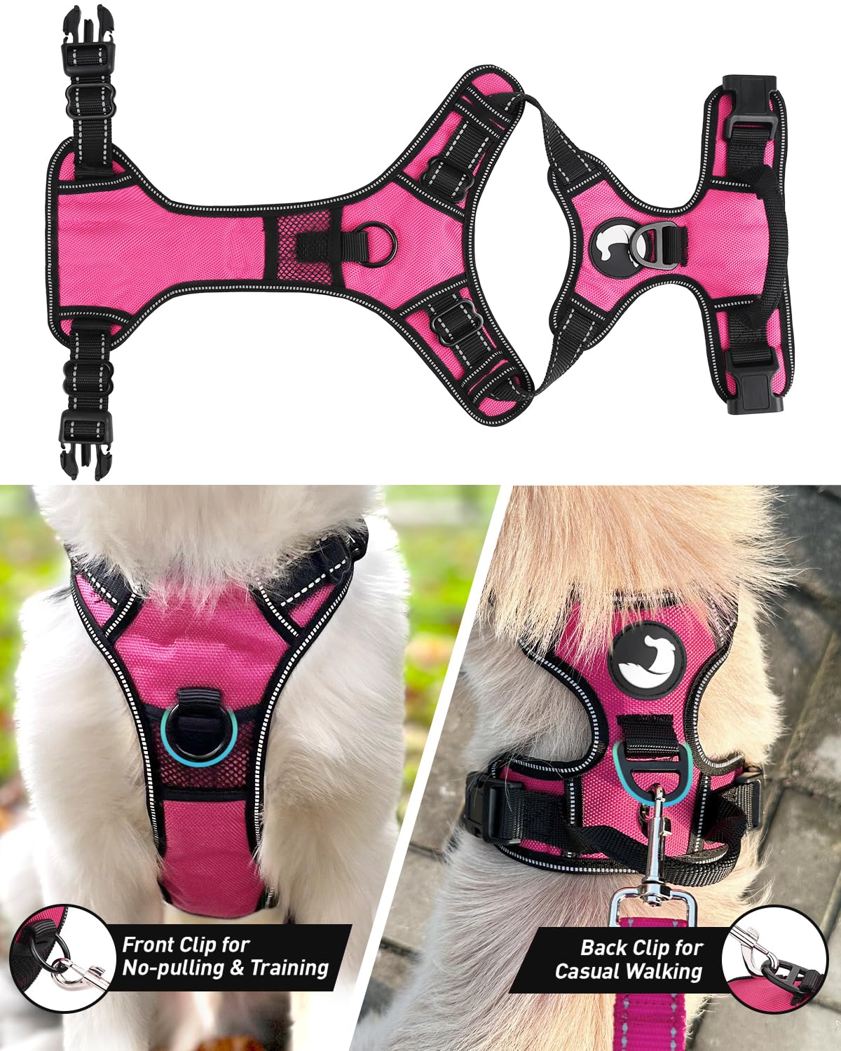 Joytale Dog Harness Medium No Pull Harness for Dogs with 2 Leash Clips - Image 2