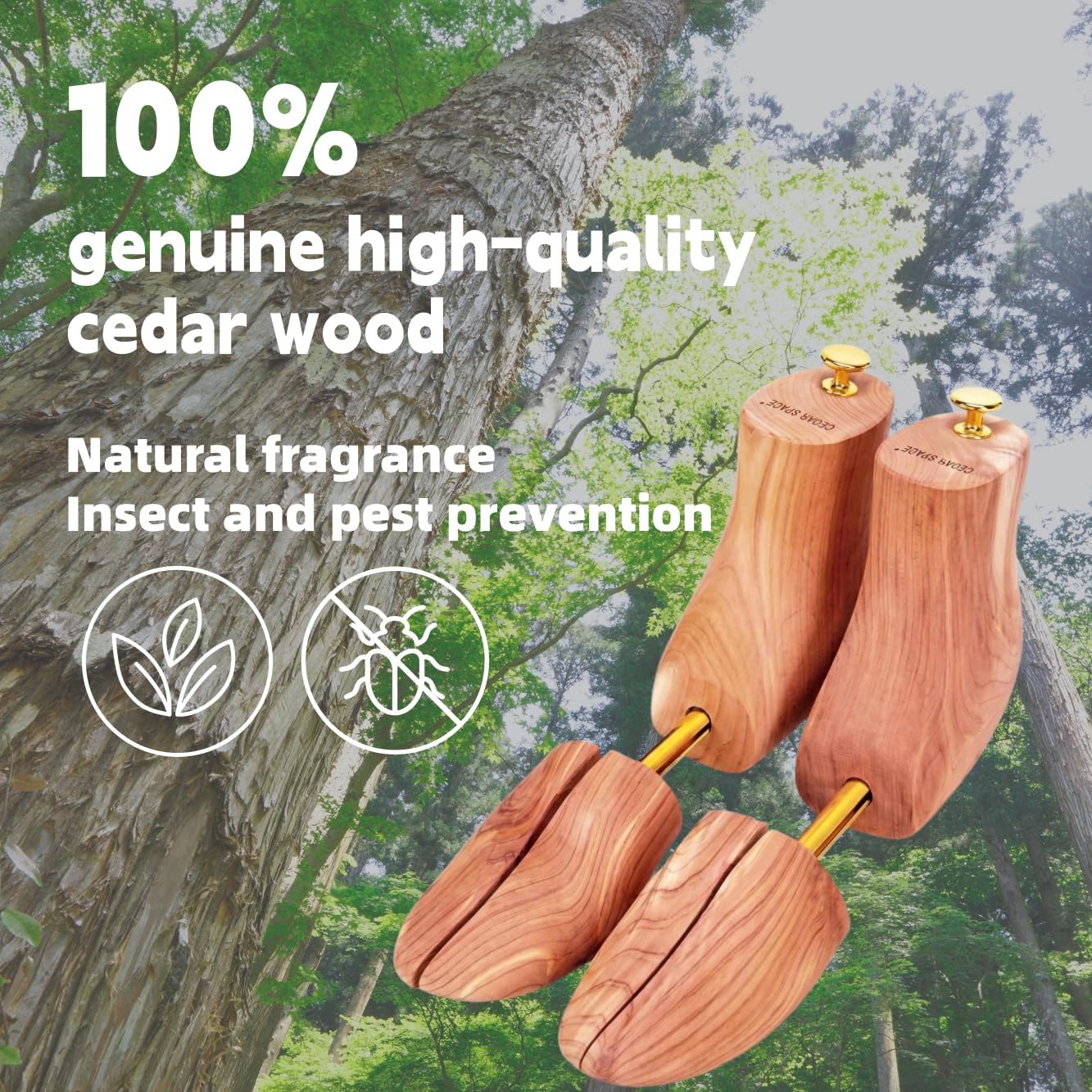 Cedar Space Schuhspanner aus Holz, 8–14 Größen, Zedernholz, Schuhspanner aus 100% natürlicher Schuhspanner für Herren, Damen, Stiefel