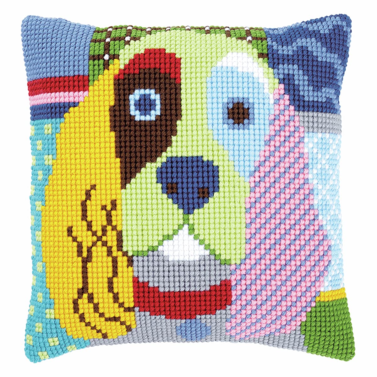 Kit De Punto De Cruz Para Cojín Decorativo - Patrón CARBONEROS, Incluye Hilos DMC, Tela Y Instrucciones - Ideal Para Principiantes, 80x20 Cm