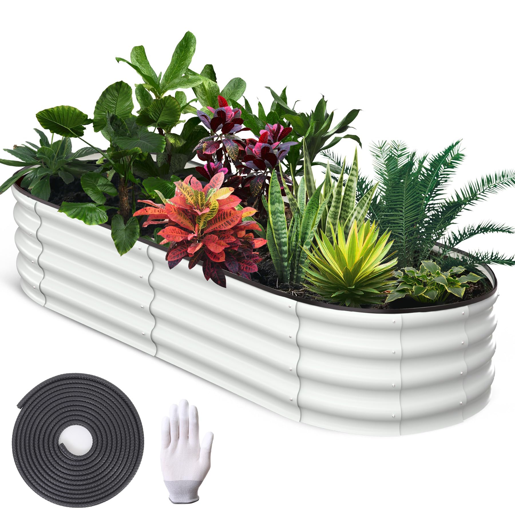 AffinityFurn Galvanized Raised Garden Bed, 183 x 91 x 30cm Outdoor Raised Planters, Planter Garden Boxes Outdoor, Bottomless Galvanised Steel Planter Box for Plants Flowers Herbs Vegetables — image 1