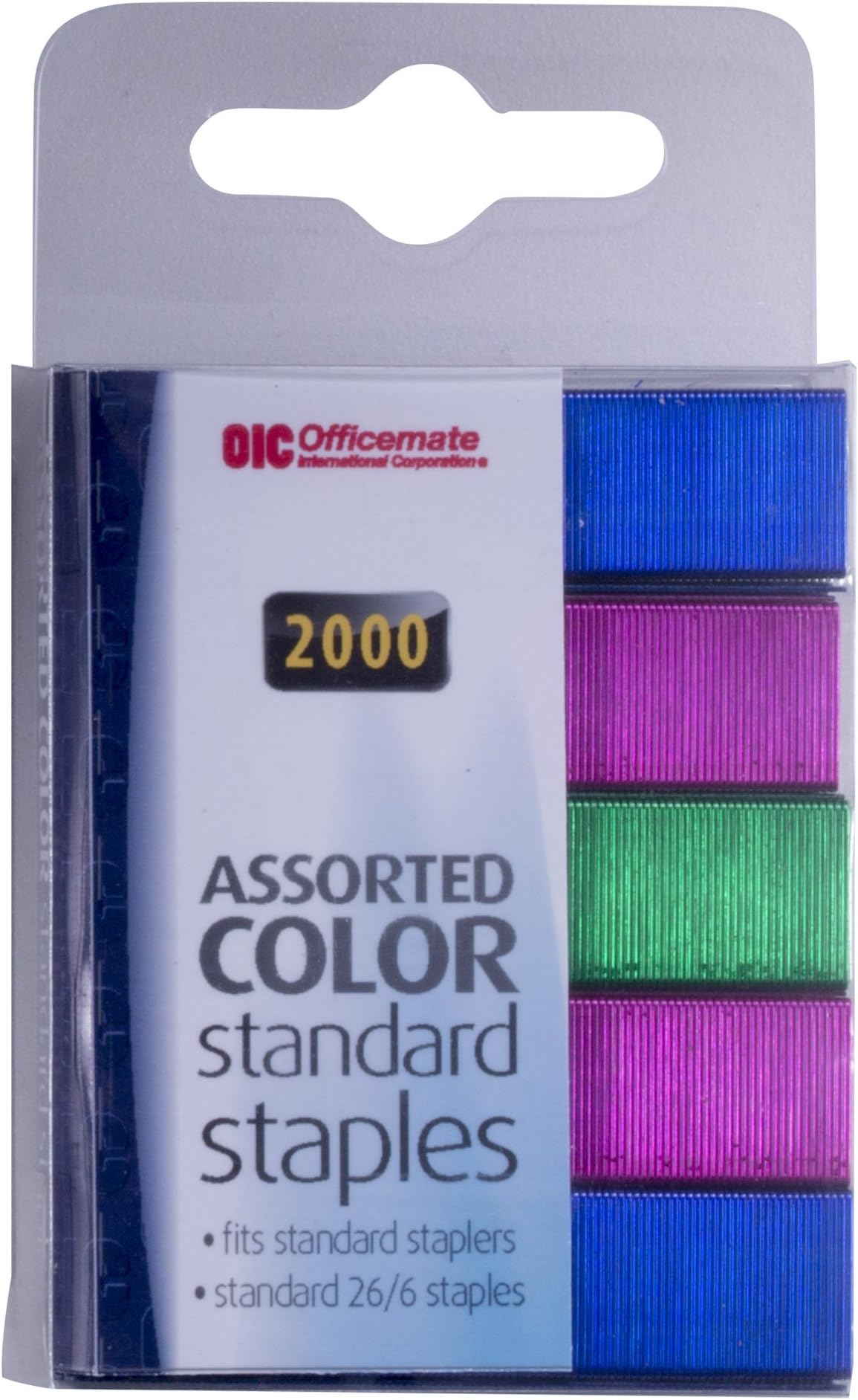 Officemate Assorted Colors Standard Staples (OIC91937)