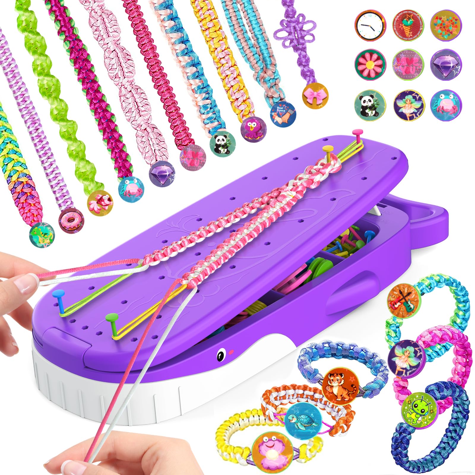Amazon.com: Euclidean Cube Friendship Bracelet Making Kit for Girls, Purple  Whale Shaped Jewelry Making Kit for Girls Ages 8-12, DIY Arts and Crafts  String Maker Tool, 7 8 9 10 11 12