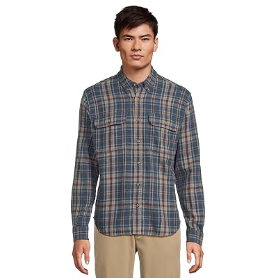L.L.Bean 1913 Field Flannel Shirt Slightly Fitted Untucked Fit Plaid Men