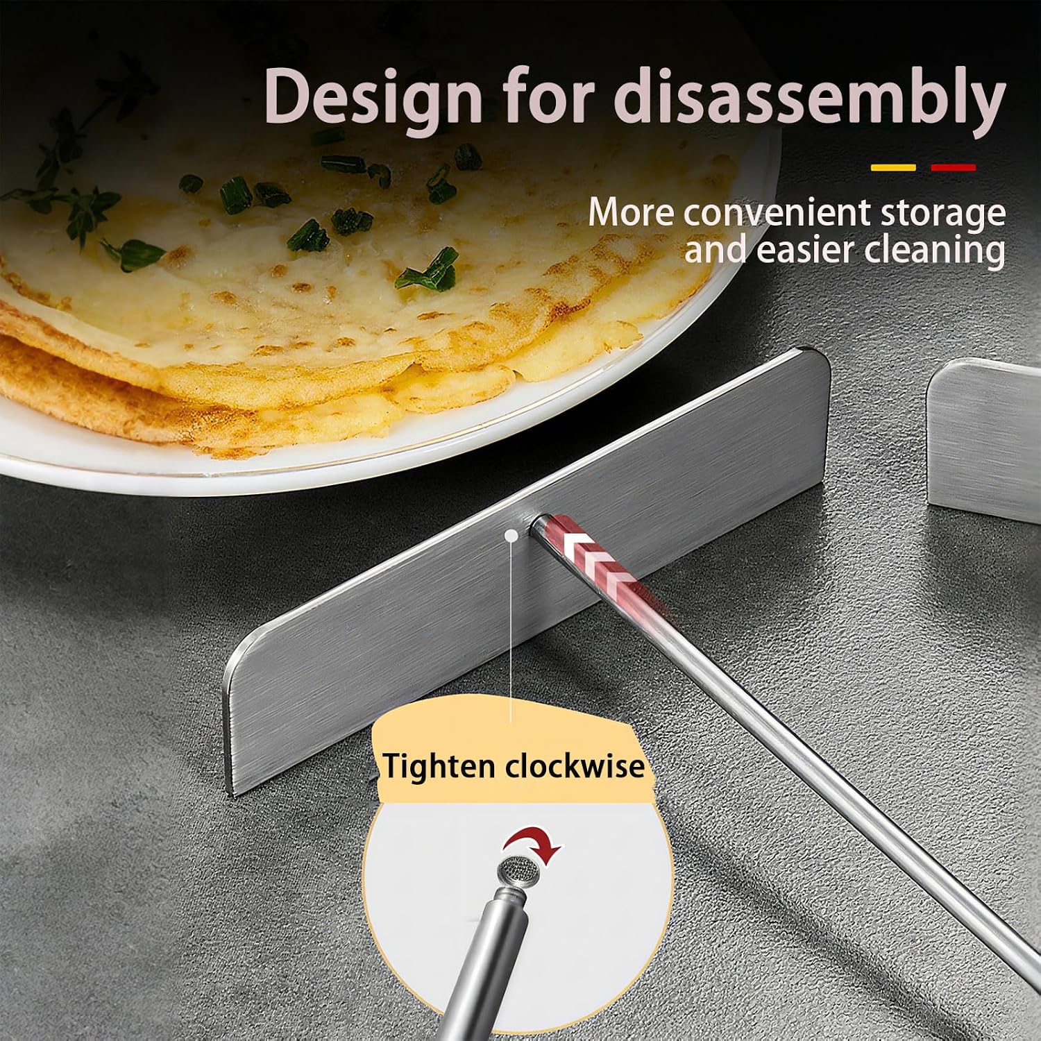 Stainless Steel T Shape Batter Spreaders, T Shape Crepe Maker Practical Tool for Crepe Maker or Home Cooking, Pancake Metal T Shaped Tool, Silver, Handle 9.8 Inches,1 Piece