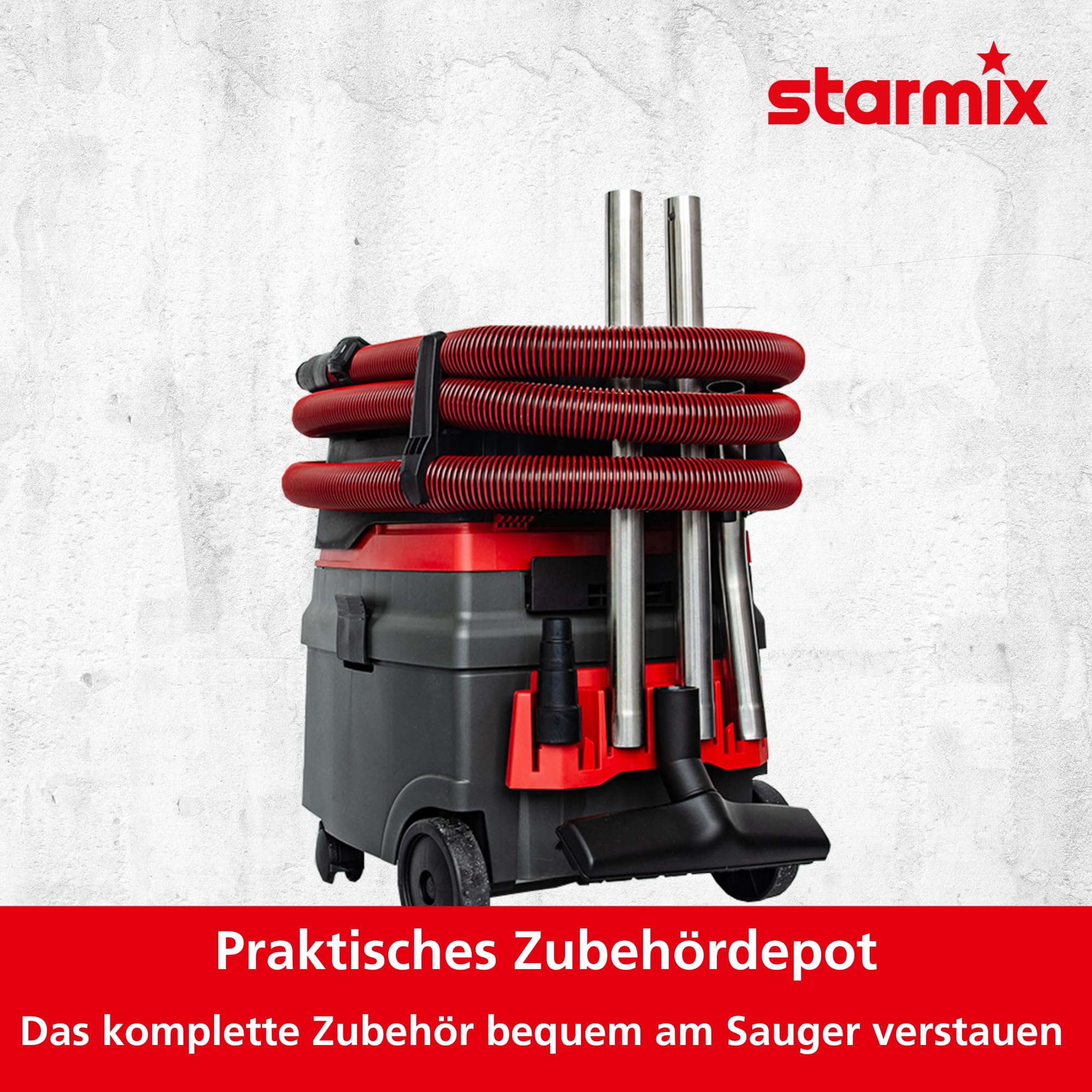 Starmix ISC BATRIX L 36-18V - Akku-Nass- und Trockensauger Staubsauger - kabelloser Sauger für den Baustelleneinsatz (25 Liter)