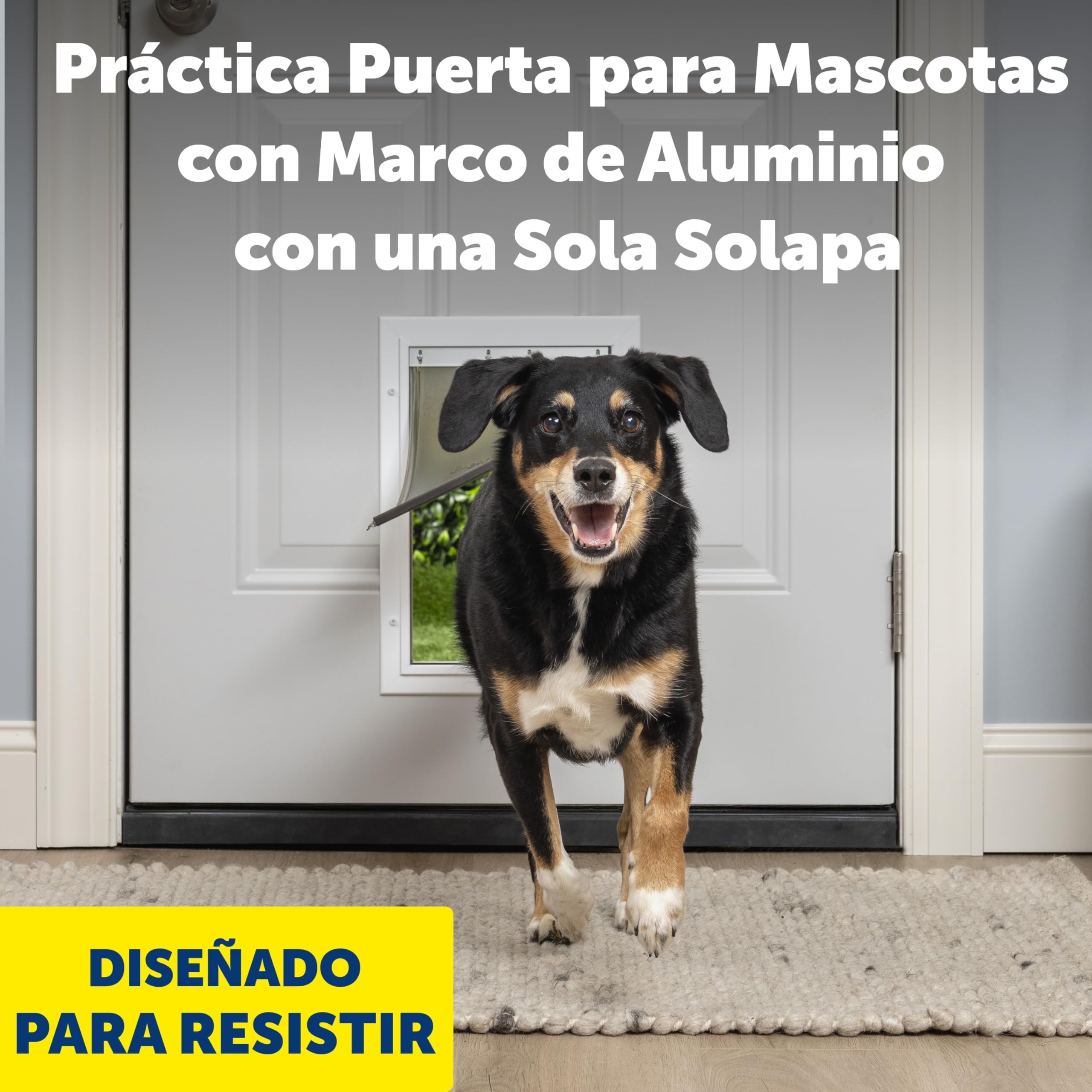 PetSafe Gatera de Aluminio - Puerta para Mascotas con Diseño Duradero, Instalación Sencilla, Sellado Resistente al Clima, para Múltiples Mascotas, L